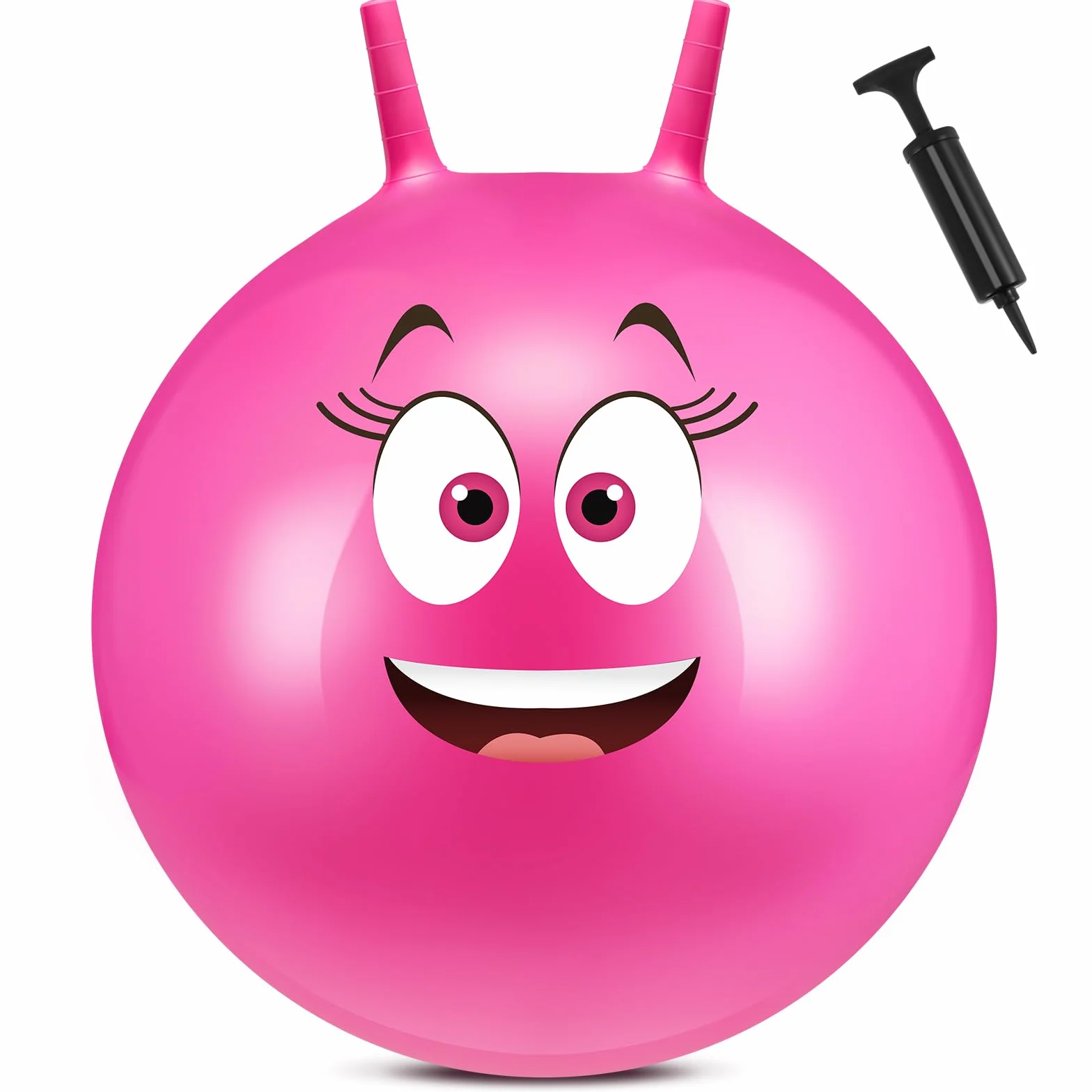 Hestya Ballon Sauteur 65 cm Balle Sauteuse Gonflable avec Pompe Poignée pour Enfant Yoga Rose