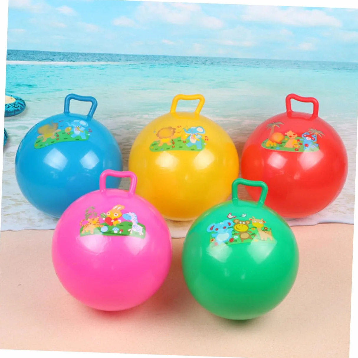 Balles Gonflables en PVC Résistants à l'Explosion, Design Cartoon Couleur Aléatoire, Jouets pour Garçon et Filles
