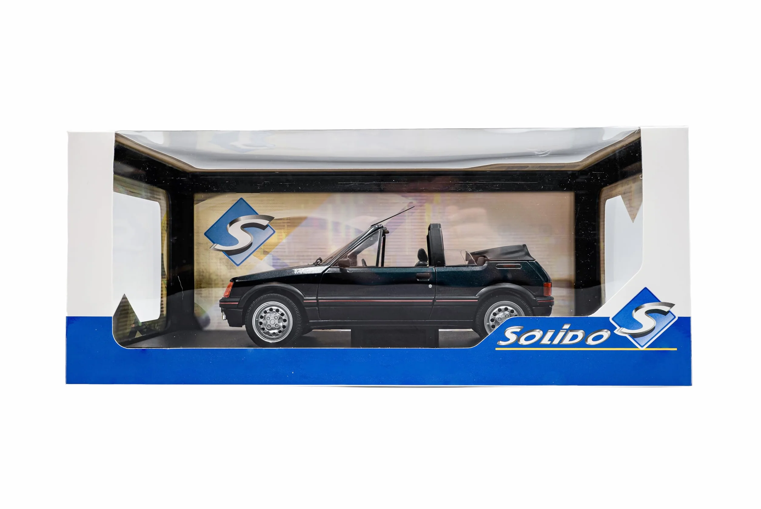 Solido Peugeot 205 CTI Roland-Garros Cabrio Diecast 1:18 Vert Métallique