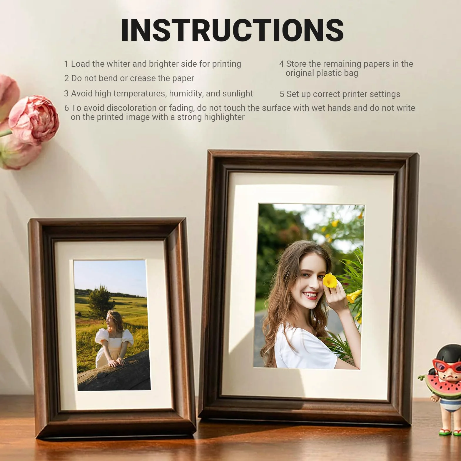Papier Photo Brillant A6 10x15 cm 230 g/m² 200 Feuilles Jet d'Encre Séchage Rapide