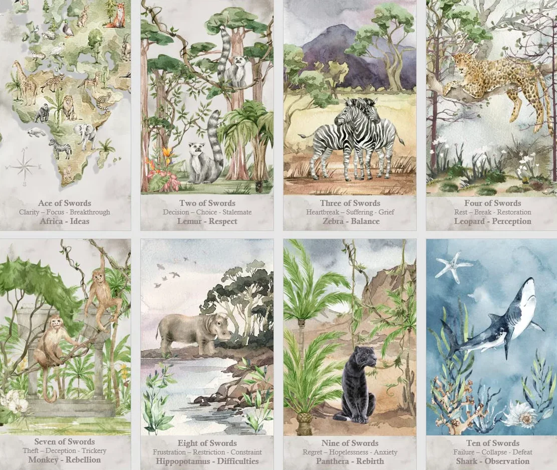 Jeu de cartes de tarot Animal Spirit