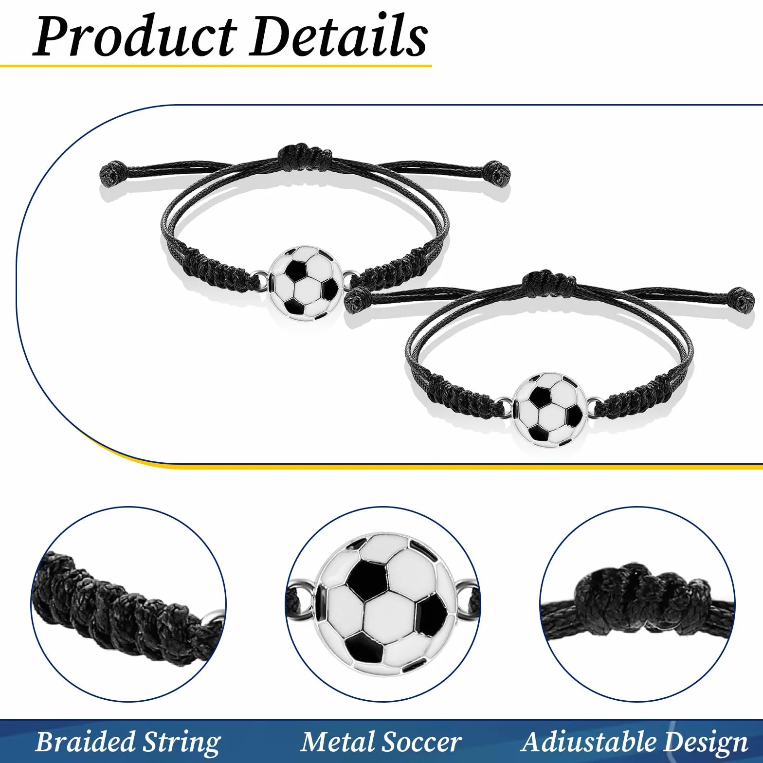 simarro Lot de 12 bracelets de football pour enfants, cordon réglable, bracelets d'amitié, sport, adolescents, adultes, filles et garçons, cadeaux de football