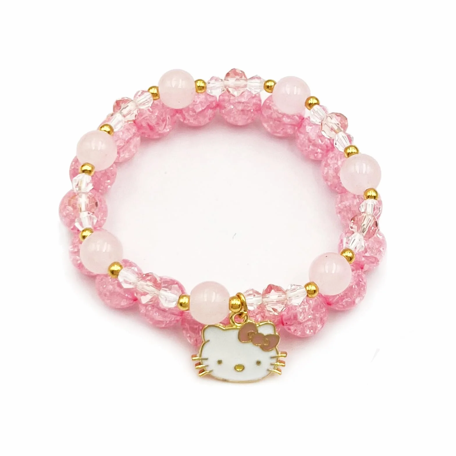 Bracelet Perlé avec Pendentif Chaton Kawaii pour Filles