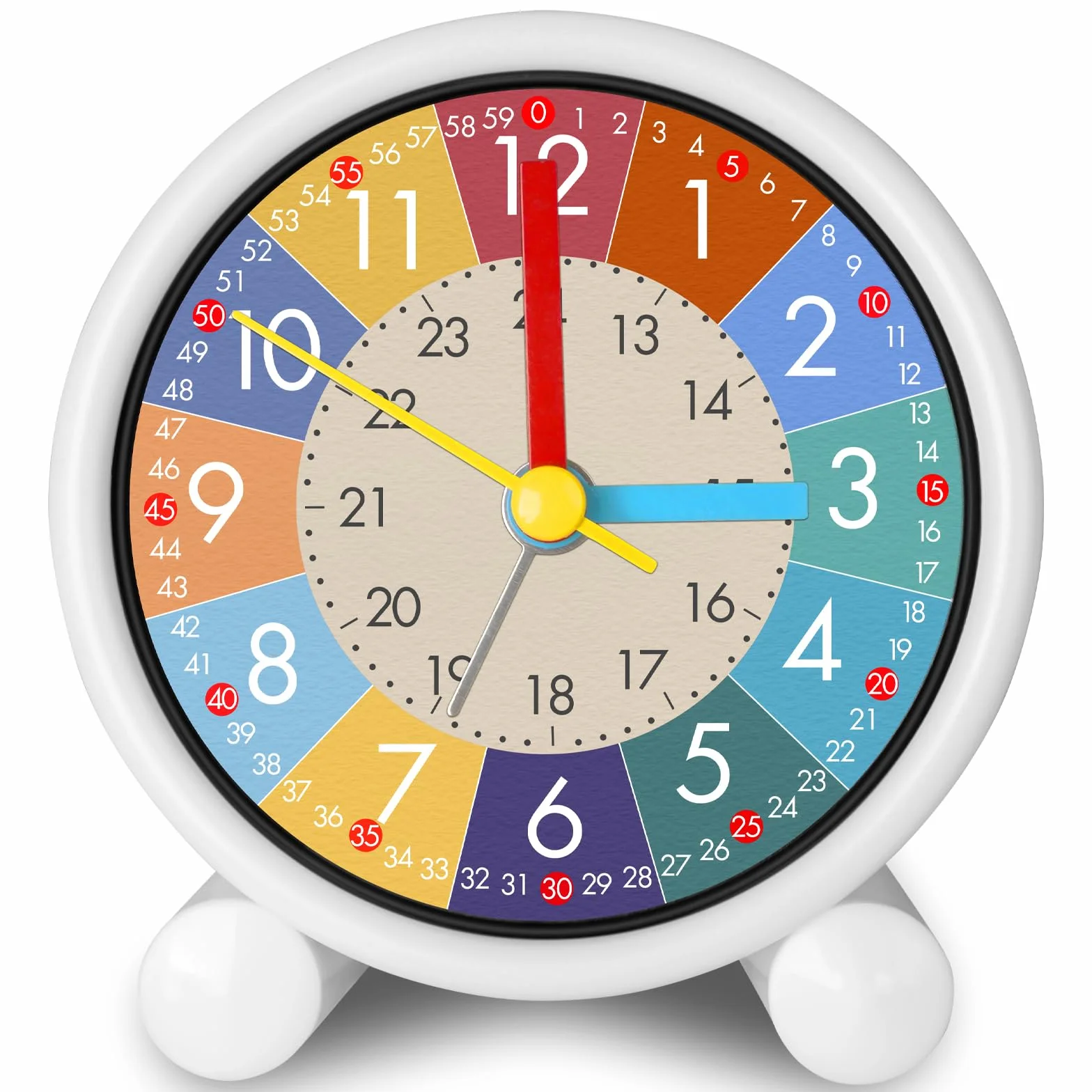 Réveil Numérique Silencieux Éducatif pour Enfants - Horloge d'Apprentissage Analogique Sans Tic-tac