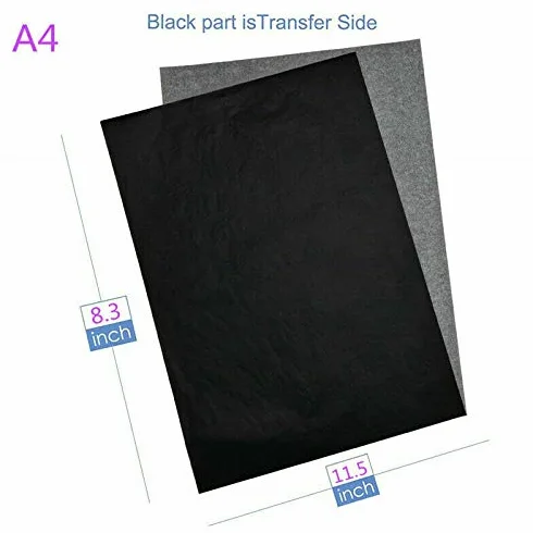 Papier carbone A4 lot de 100 feuilles noir transfert à la main