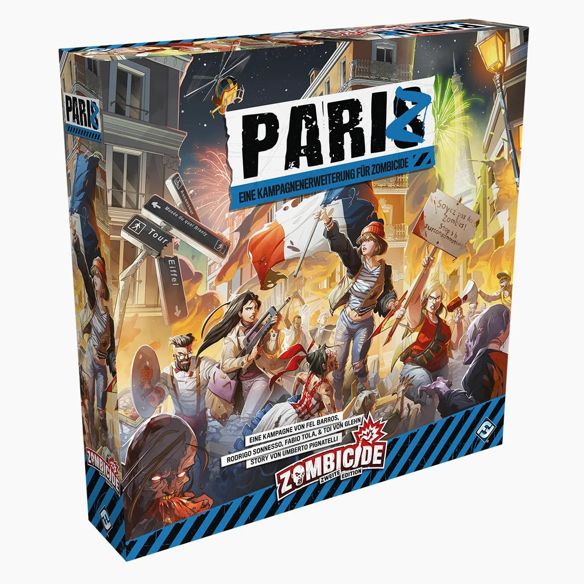 Asmodee, Zombicide 2ème édition - PariZ Version Allemande - Extension de Jeu de connaisseurs pour 1 à 6 Joueurs à partir de 14 Ans - Dungeon Crawler coopératif avec 60 Minutes de Temps de Jeu