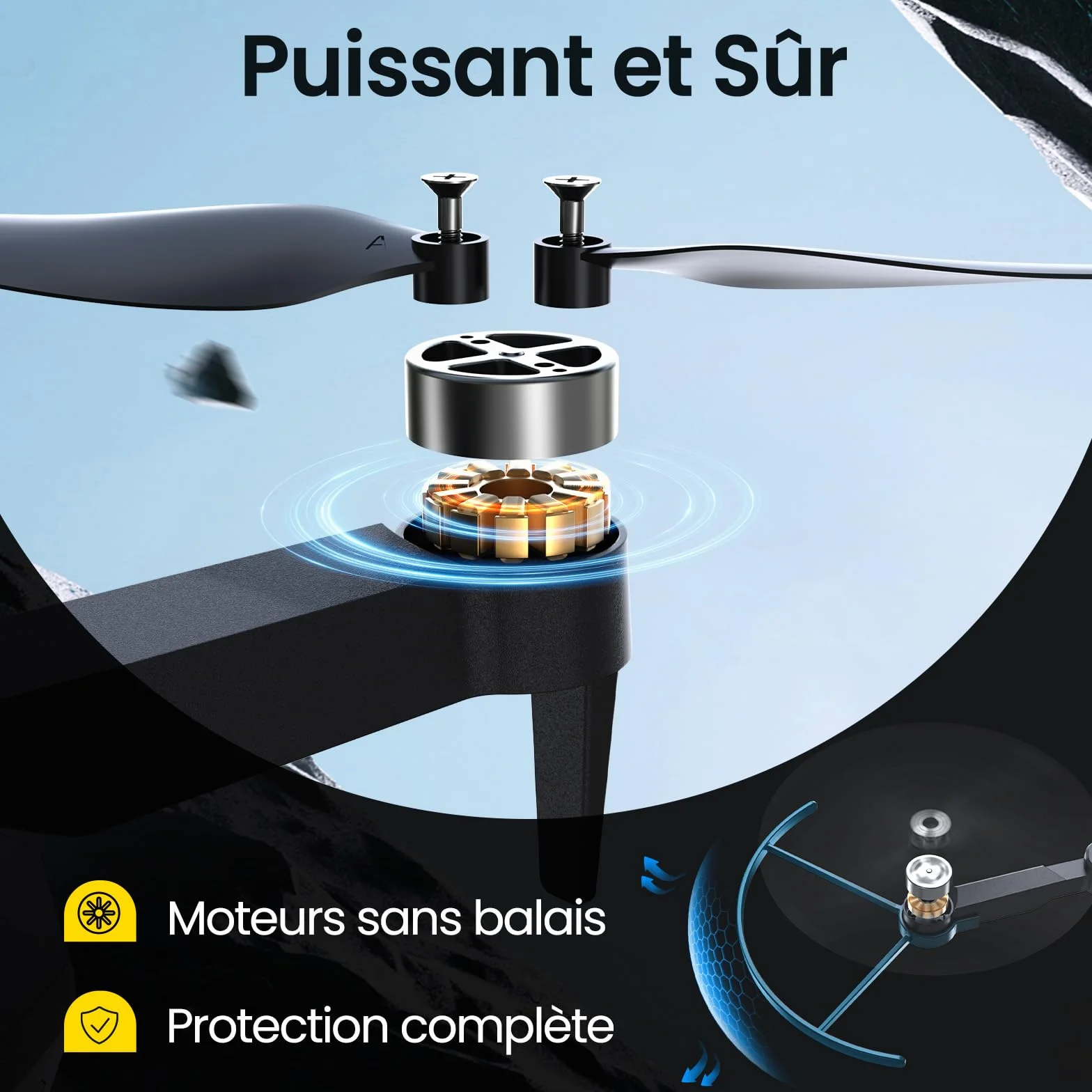 Drone DEERC D75 Caméra HD 4K Quadricoptère FPV Pliable 32 Min Vol Moteurs Brushless Commande Vocale Gestuelle Tap Fly 3 Vitesses Débutants