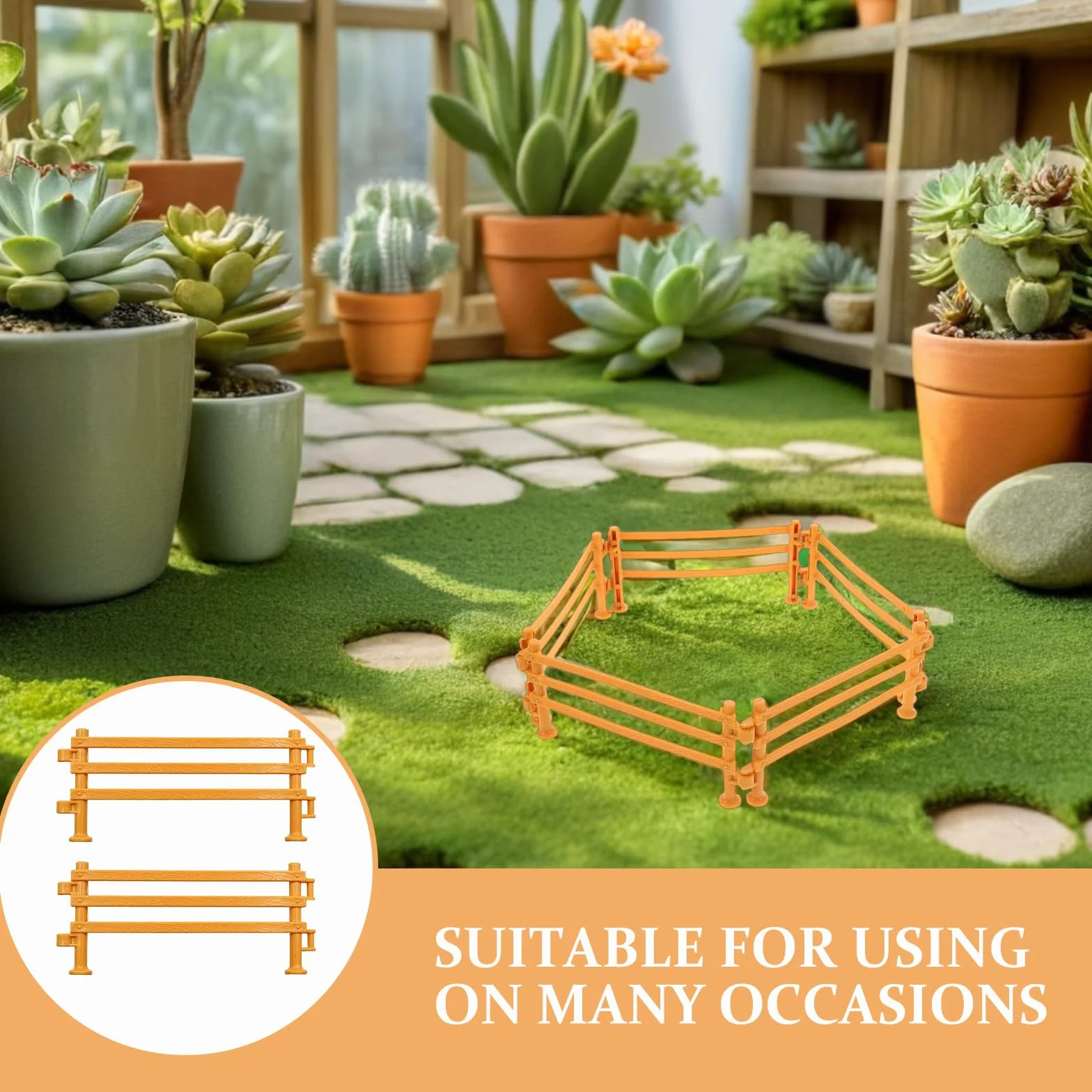 Lot de 60 clôtures Miniatures réalistes pour Maison de poupée, Jouets en Plastique - Accessoires de Jardin et Ferme