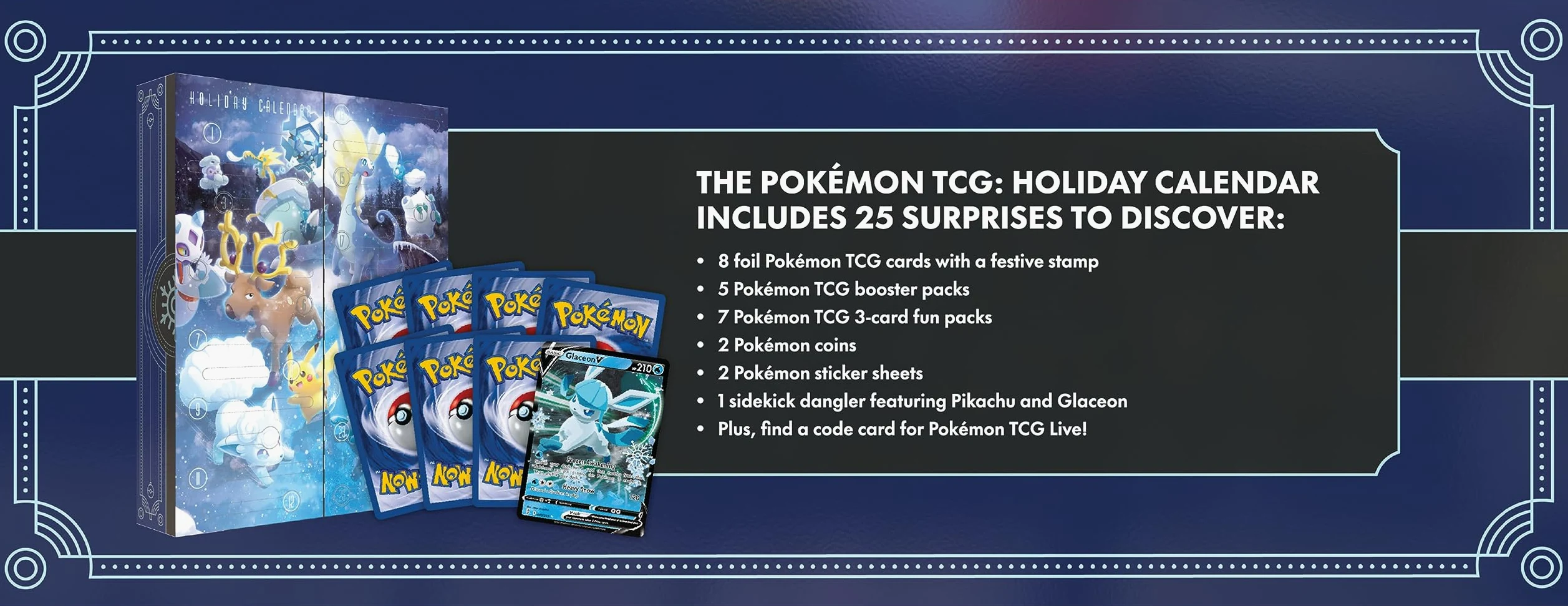 Pokémon TCG : Calendrier des fêtes (8 Cartes en Aluminium, 5 boosters et Plus)