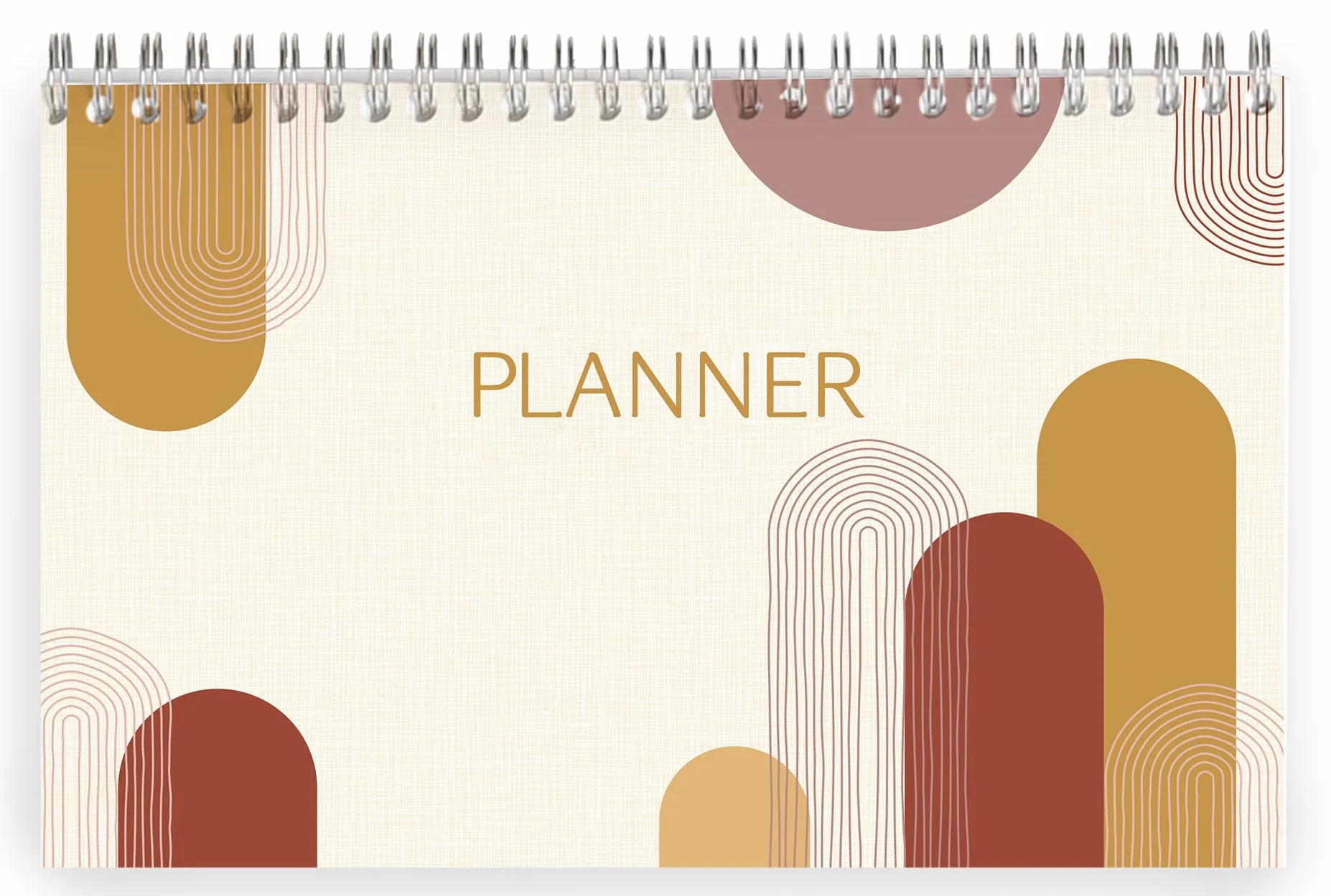Clairefontaine Bloc Planner Spirale 22x14 cm 53 Feuillets Planificateur hebdomadaire Nature Terracotta