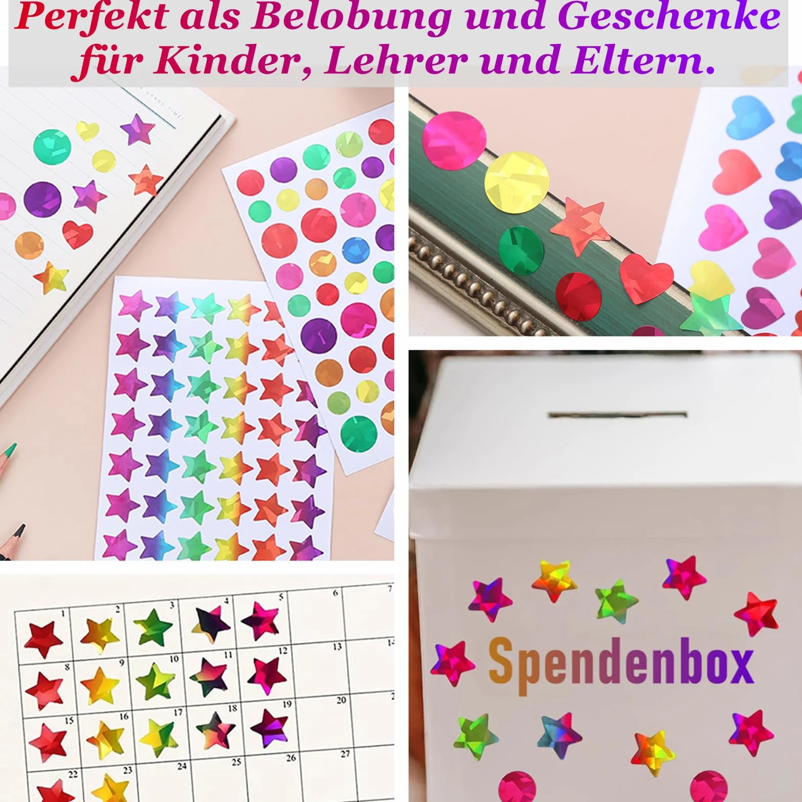 Autocollants à paillettes laser pour scrapbooking, récompense et étiquettes de bricolage
