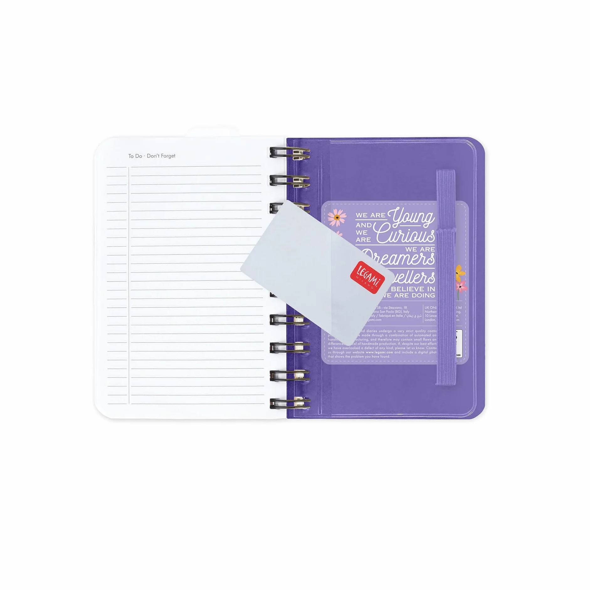 Legami Agenda journalier Spiralé Small 2026 Flowers 12 mois 8,5 x 13 cm papier FSC
