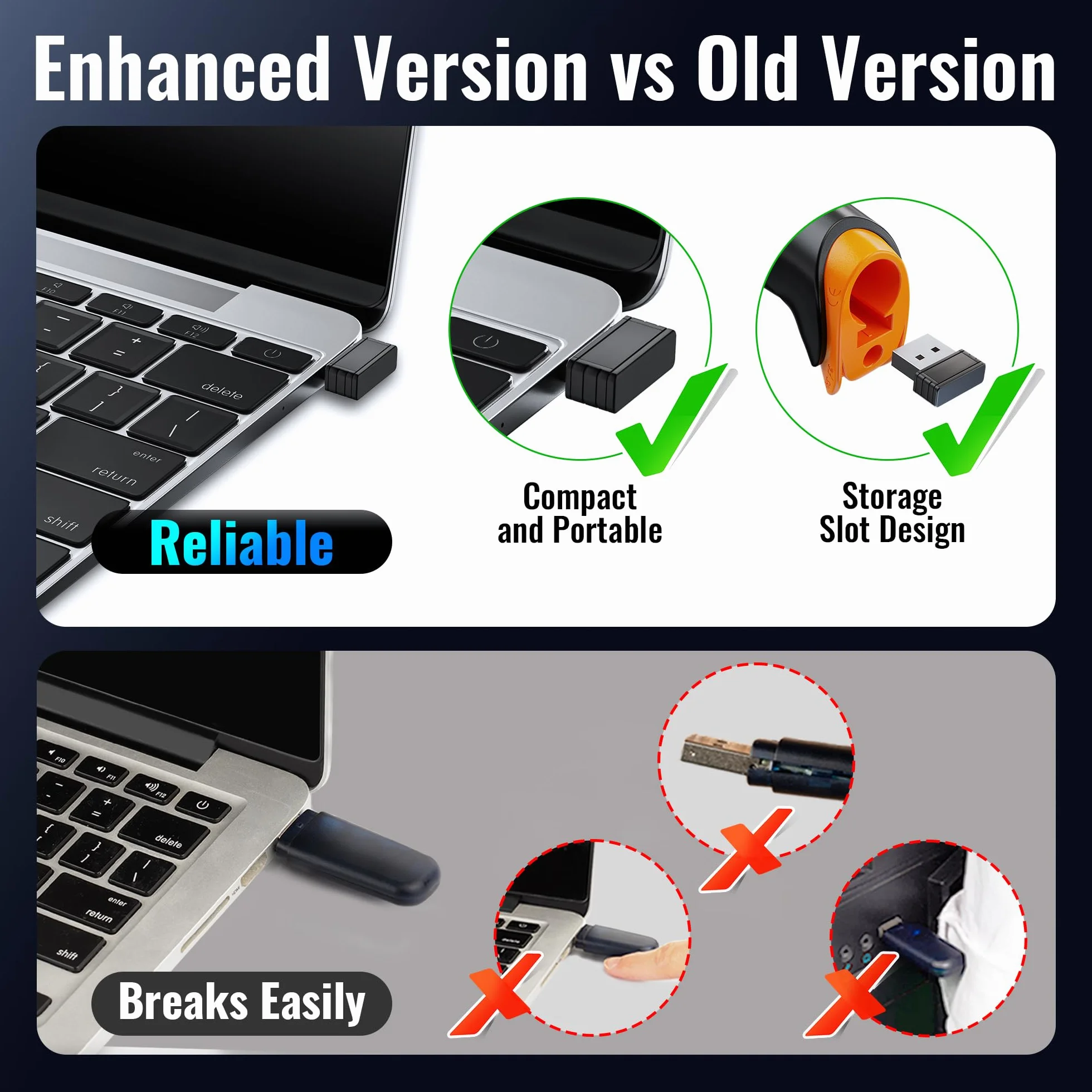 Tera Lecteur de Codes-Barres sans Fil 2,4 GHz Filaire USB 2.0 Douchette 1D Rechargeable Modèle 5100