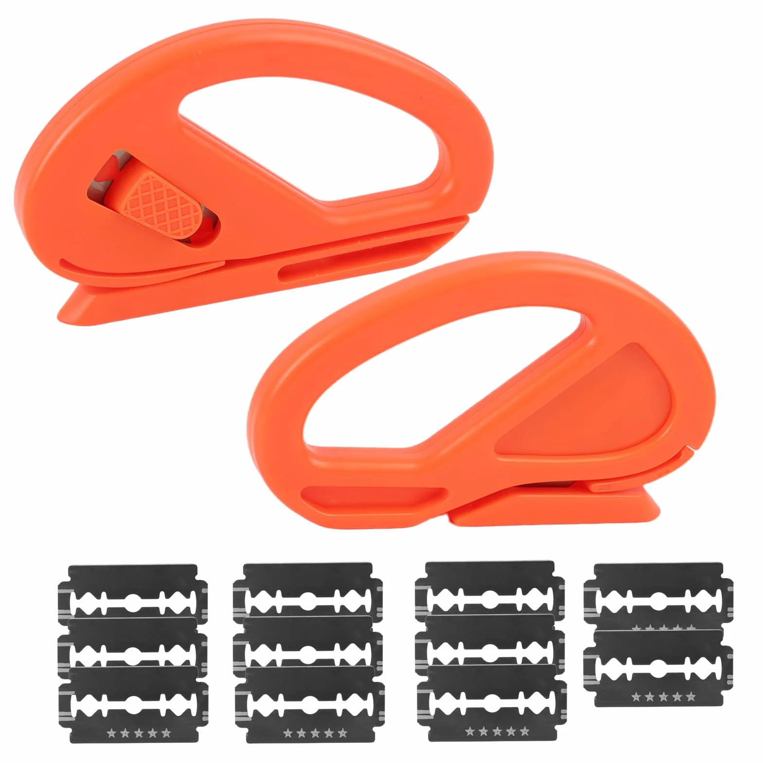 Coupe Papier Cadeau Lot de 2, Sliding Gift Wrapping Paper Cutter avec Lames, Safety Cutter Car, Lames Remplaçables