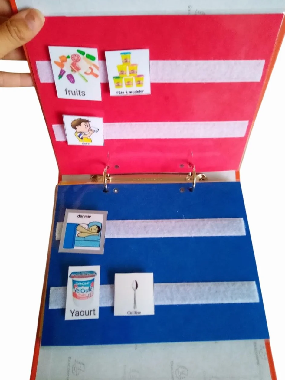 Classeur de Communication pour Pictogrammes Type PECS Makaton Autiste TSA TDAH Autisme Support Visuel Handicap