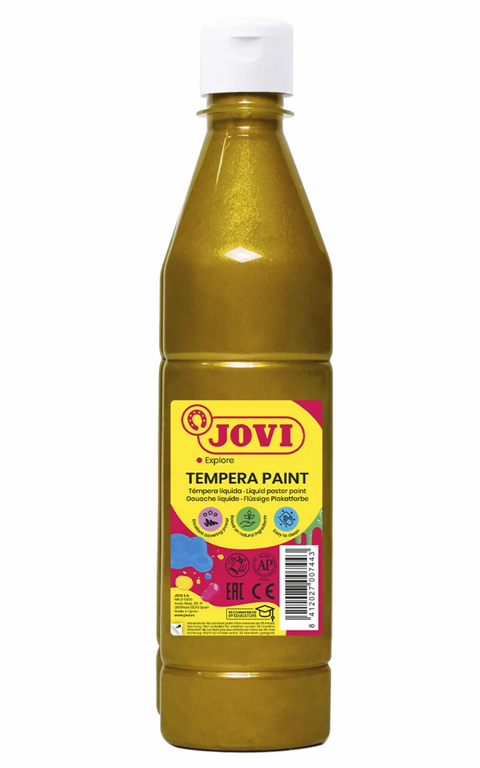 Jovi Gouache liquide or 500ml Peinture à base naturelle Facile à laver