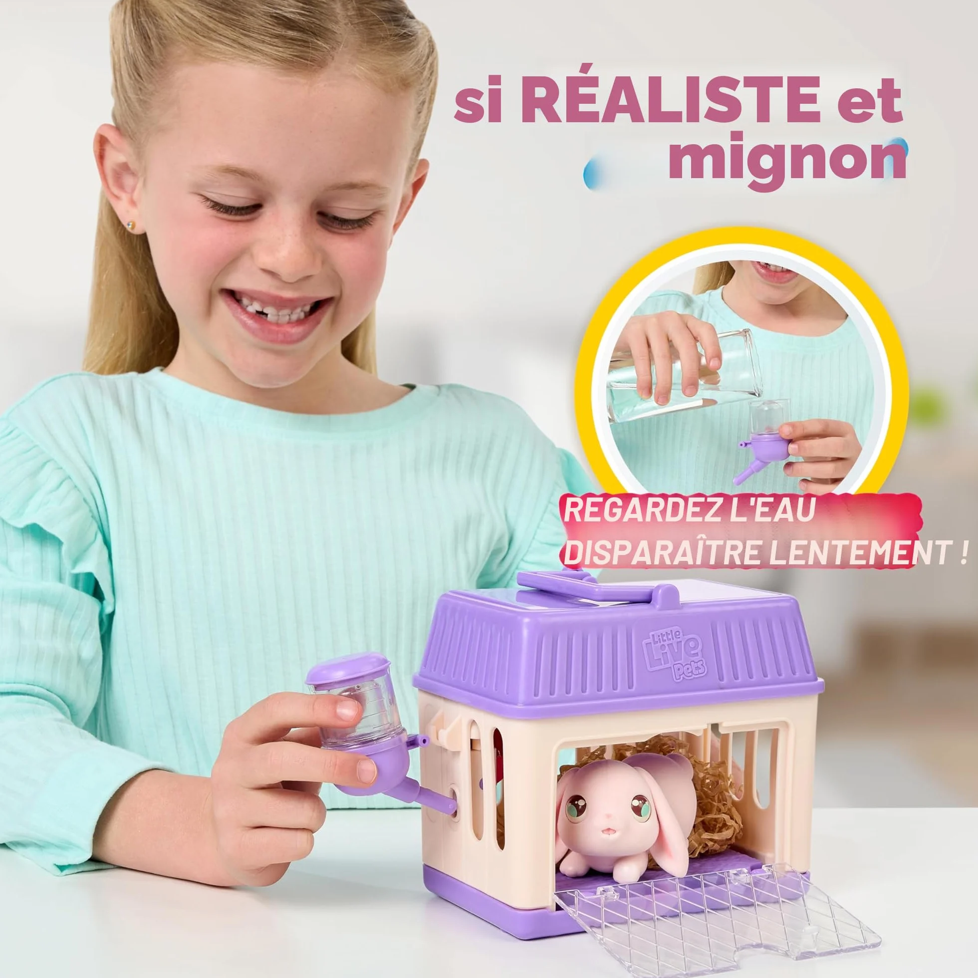Little Live Pets Mama Surprise P'tits Lapins, Prends Soin de la Maman Lapin dans Son clapier pour découvrir 2, 3 ou 4 bébés