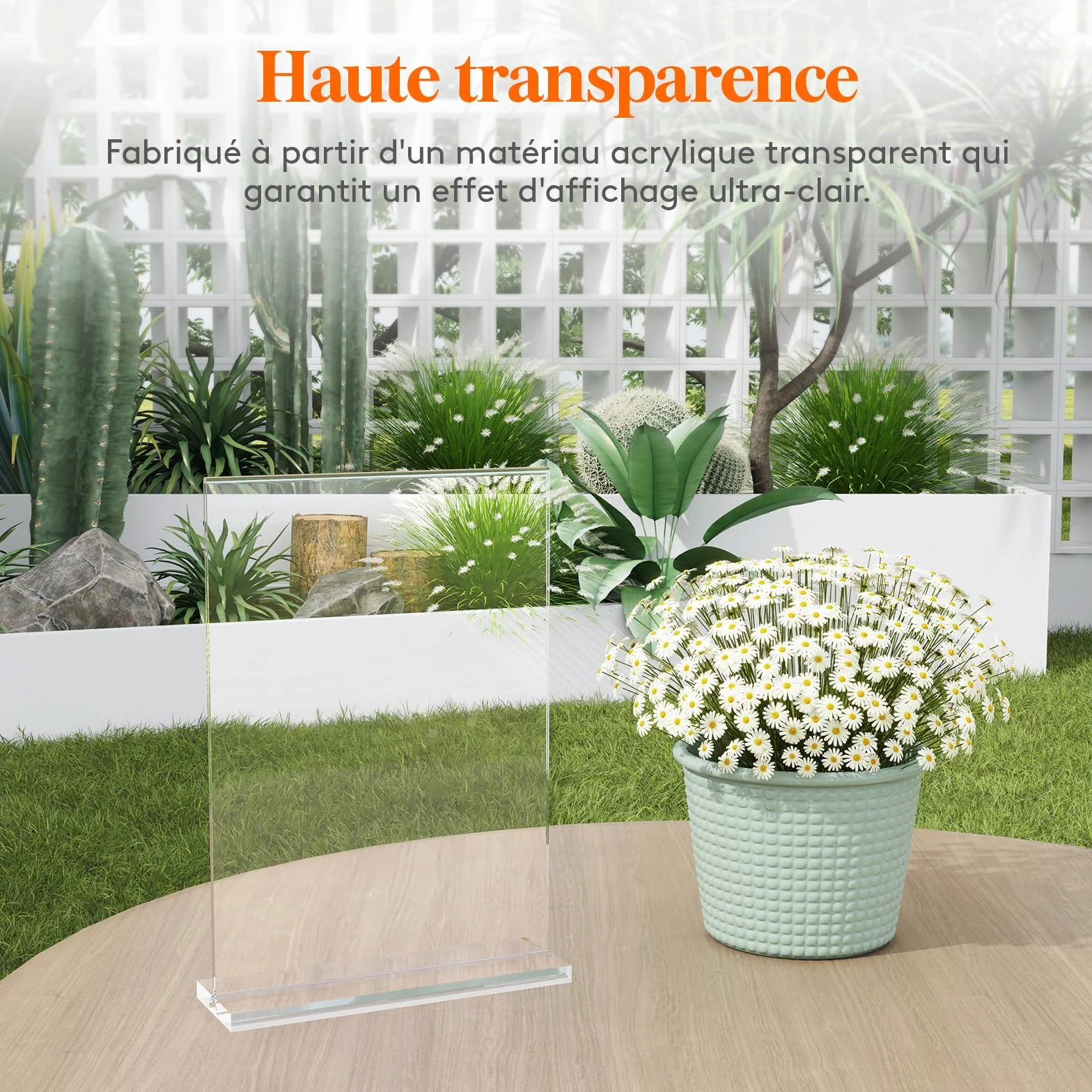 Lifewit Porte Affiche A4 Acrylique Transparent, Présentoir Table Forme T, 30x21 cm Lot 6