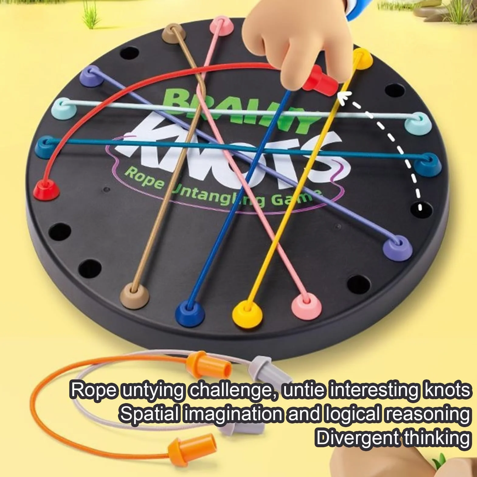 Brainy Knots Jeu De Puzzle De Corde, Stratégie Cérébrale À Cordes Torsadée, Jeux De Société De Puzzles Logiques