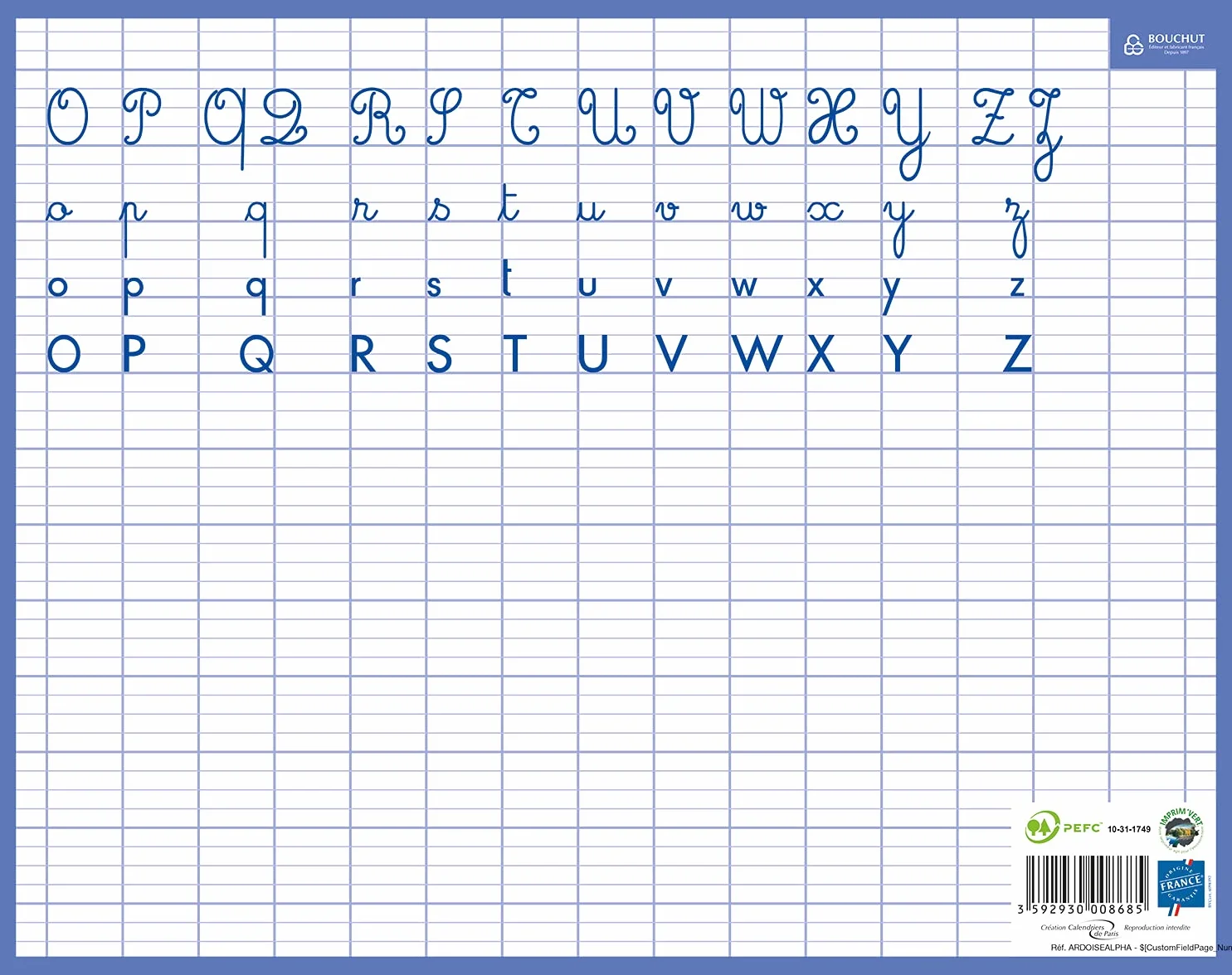 ARDOISE ALPHABET SEYES MINI 21 x 26,5 cm BOUCHUT