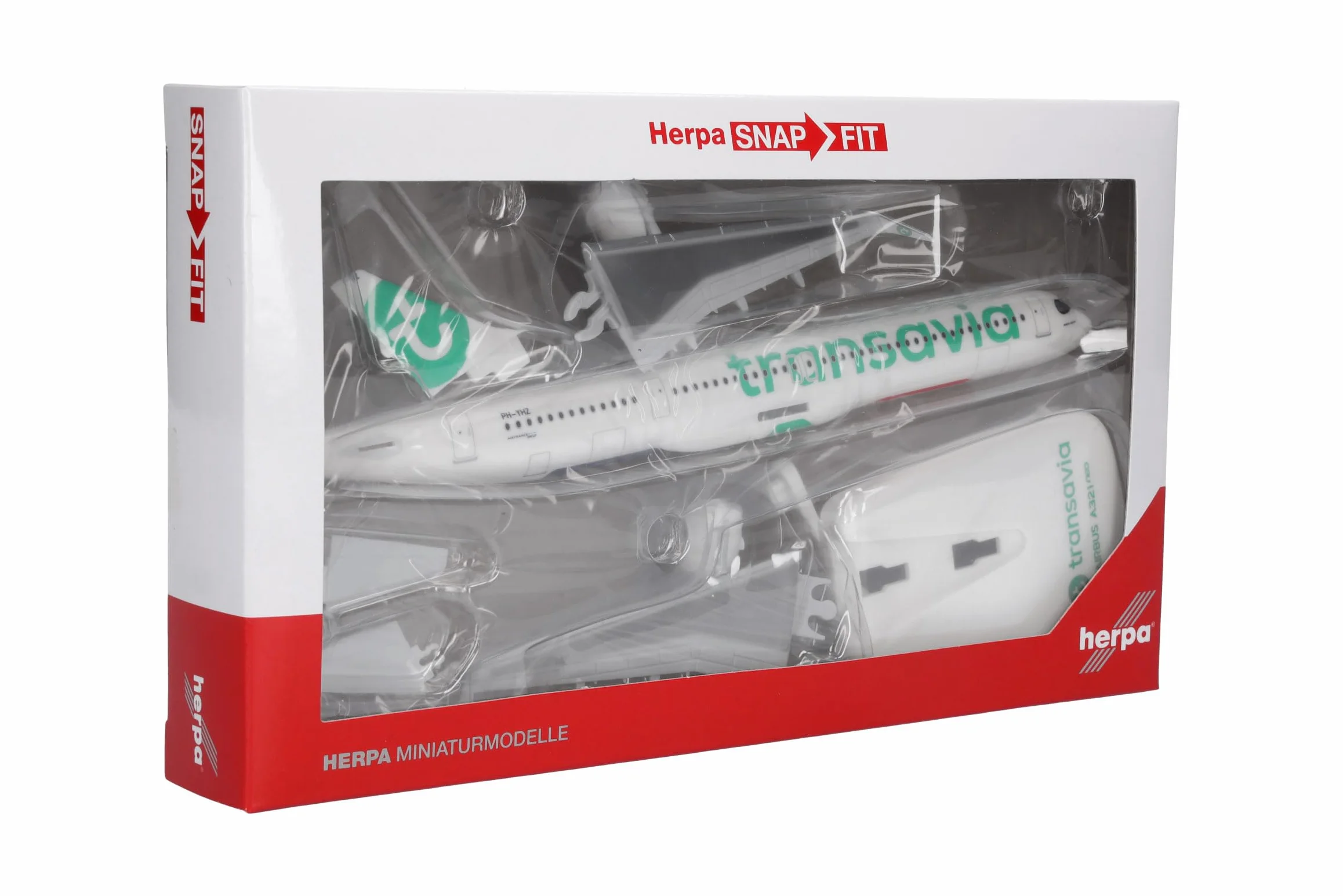 Herpa Avion Miniature Snap-Fit Transavia Airbus A321neo PH-YHZ échelle 1:200 plastique modèle collection support