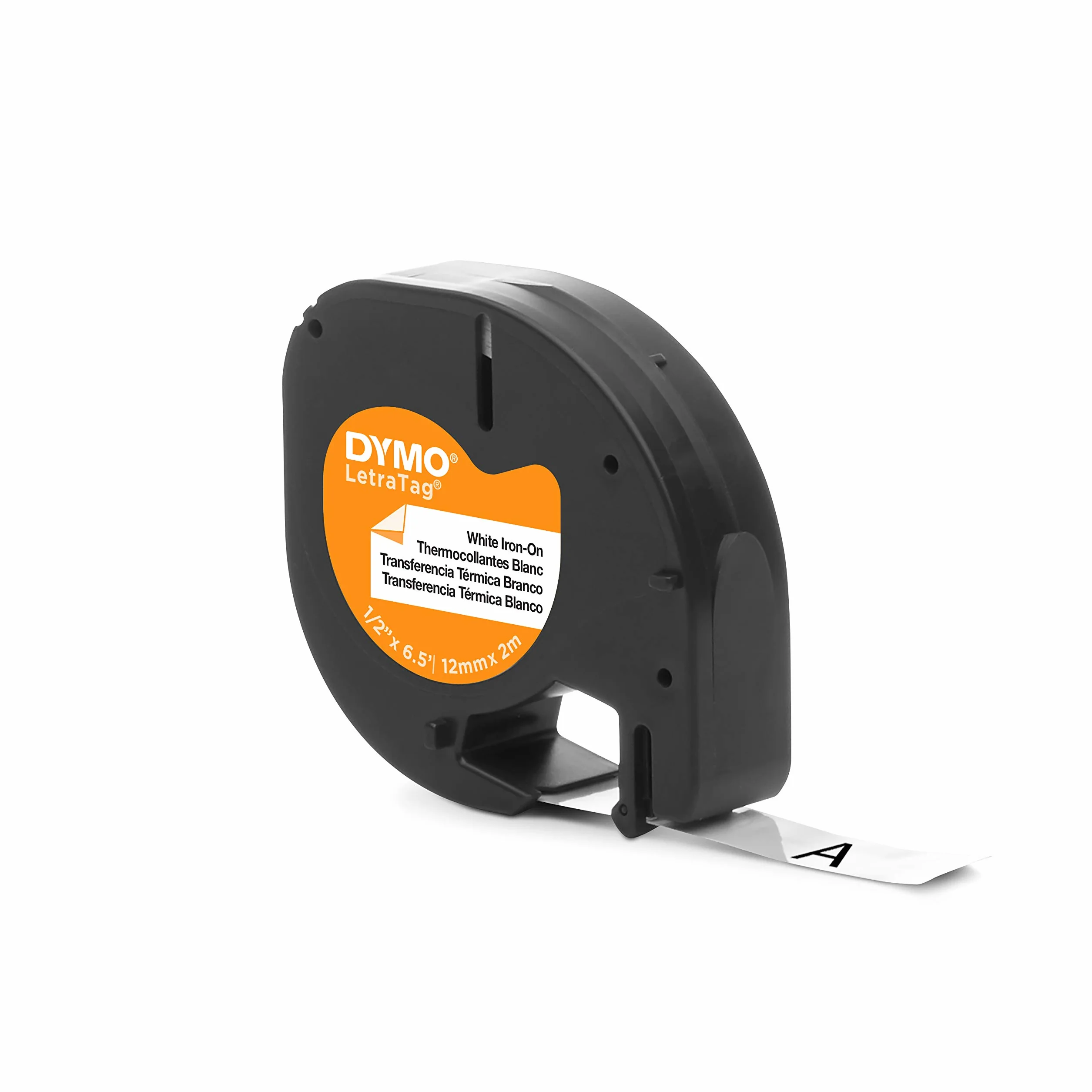 DYMO LetraTag Étiquettes Autocollantes 12 mm x 2 m Noir sur Blanc