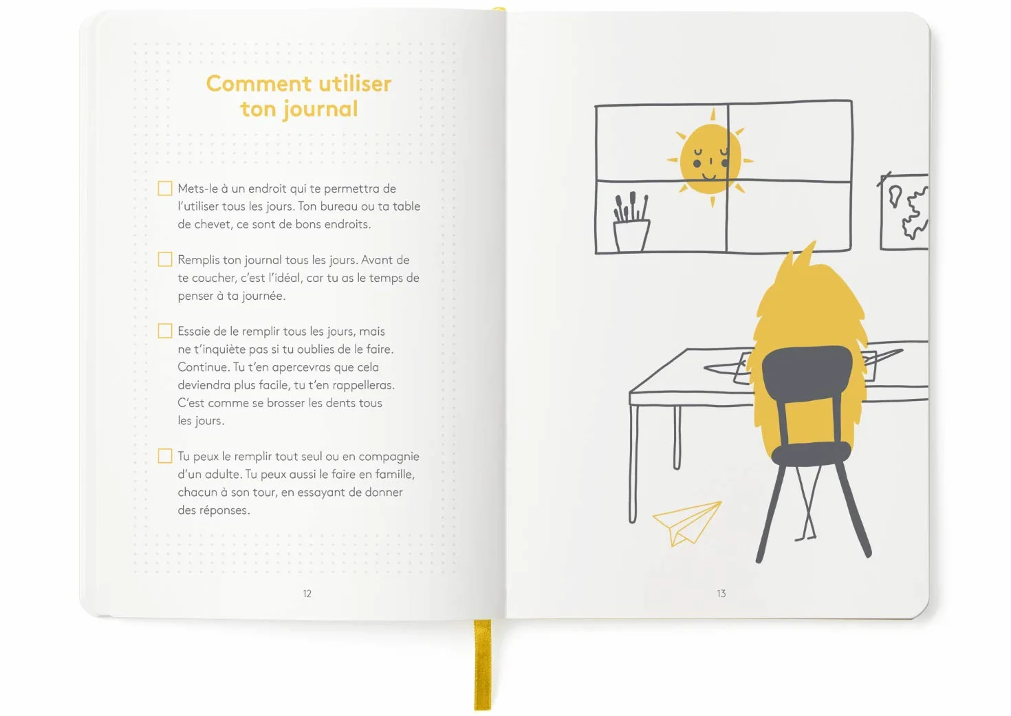 HappySelf Journal Quotidien 6-12 Ans Édition Française Enfants Jaune