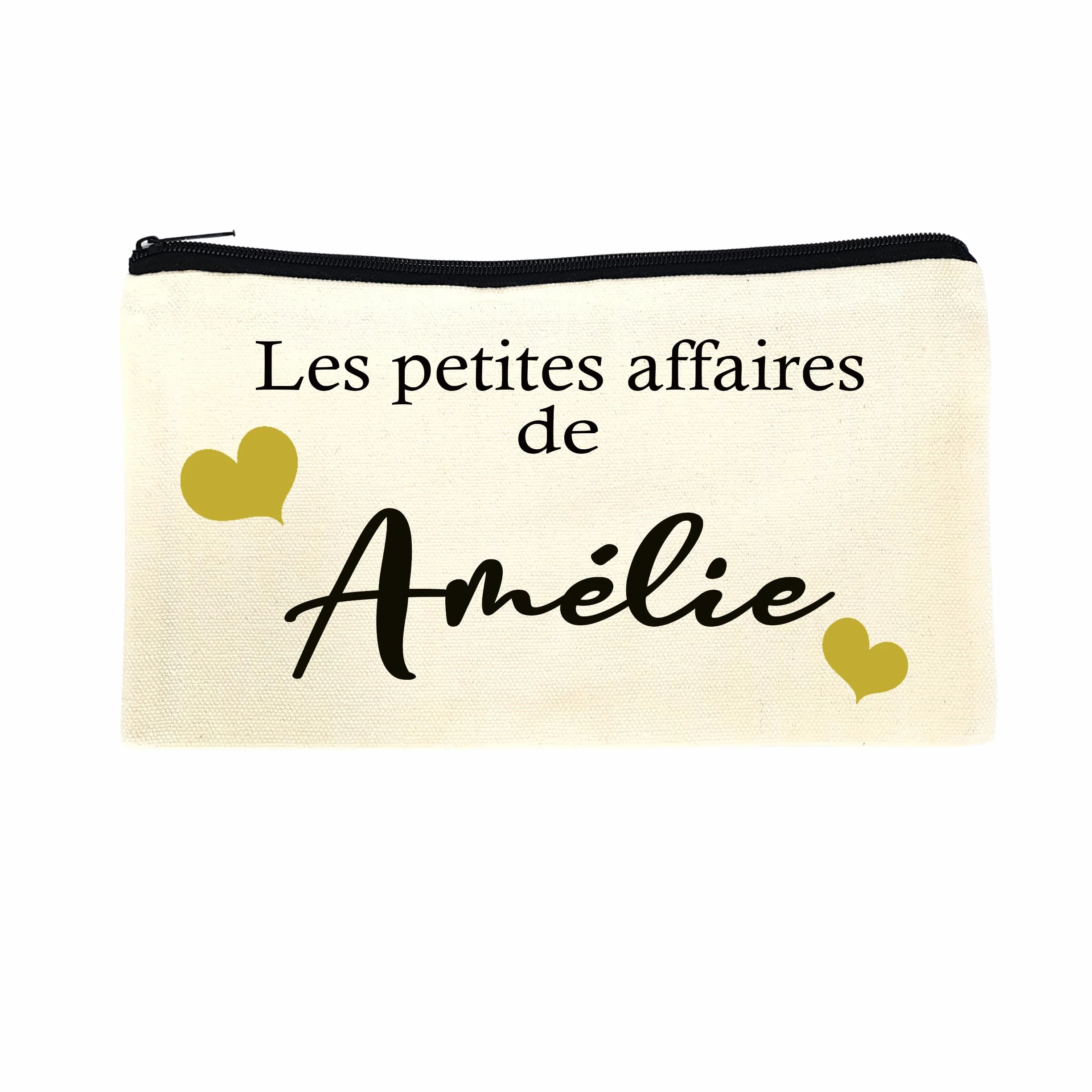 Pochette de maquillage en toile à fermeture éclaire personnalisée sac de voyage cadeau