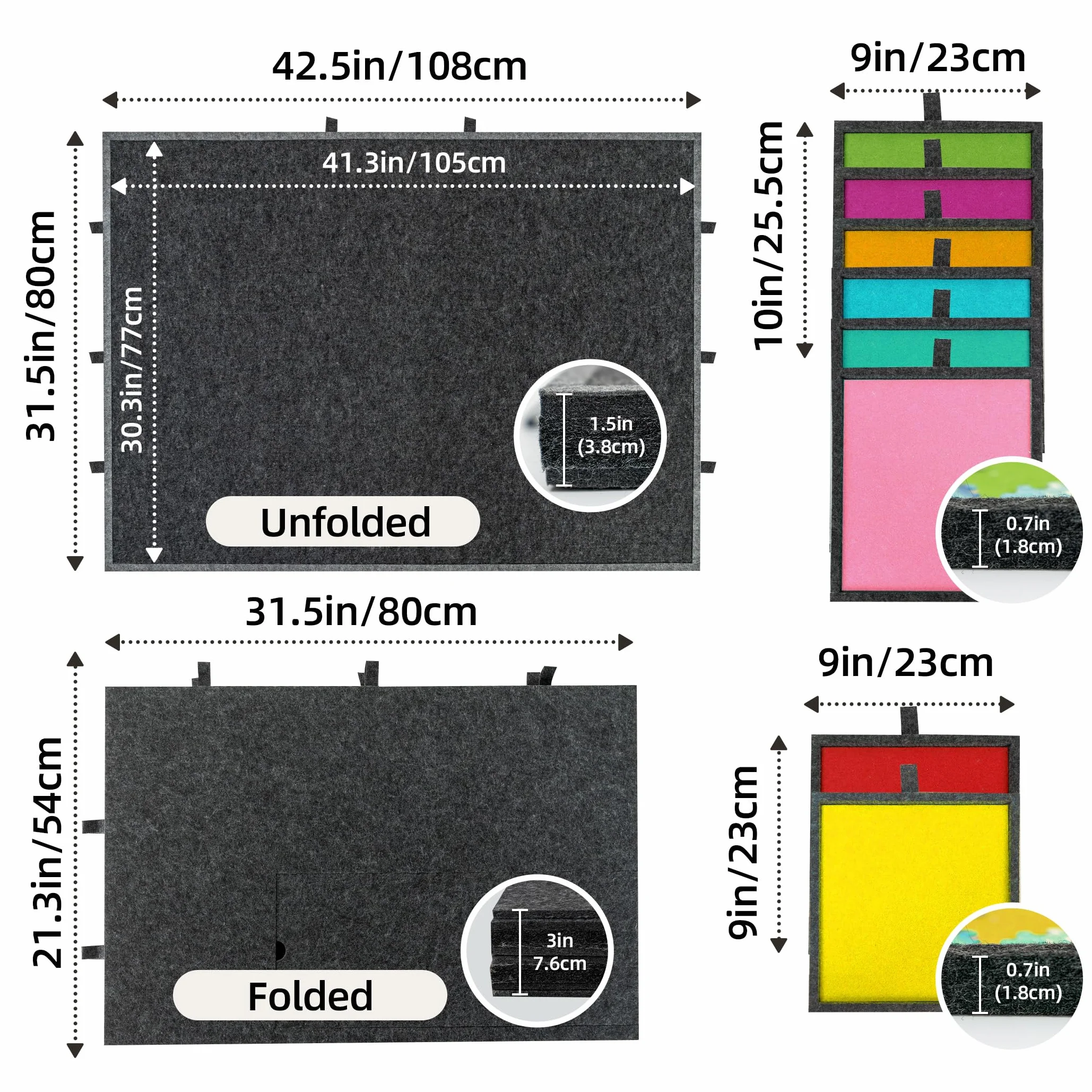 Lot de 2 000 planches à puzzle pliables et inclinables avec 8 tiroirs et couverture, table de puzzle en feutre légère et portable avec supports intégrés pour les réglages d'angle, pour 1000