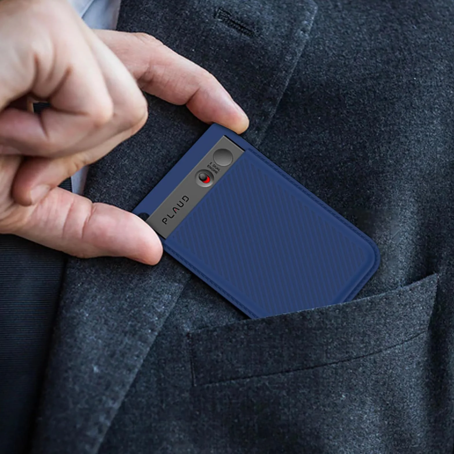 GIOPUEY Étui Compatible avec PLAUD Note Pro AI Voice Recorder, Coque Silicone Antichoc - Bleu foncé