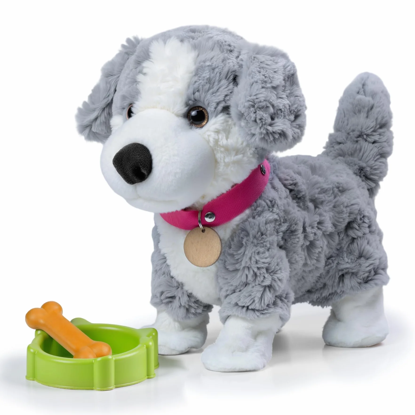 Peluche Chien Interactif à Commande Vocale, Marche, Parle, Aboie, Jouet Électronique pour Enfant 3+
