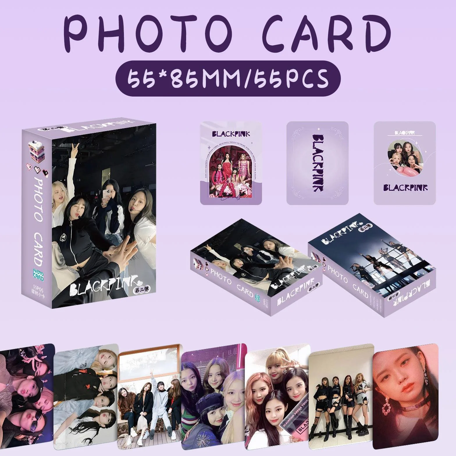 Coffret Photo LOMO BP Born Pink World Tour, Lot de 55 Cartes, Album, Cadeau Fan (Couverture Aléatoire)