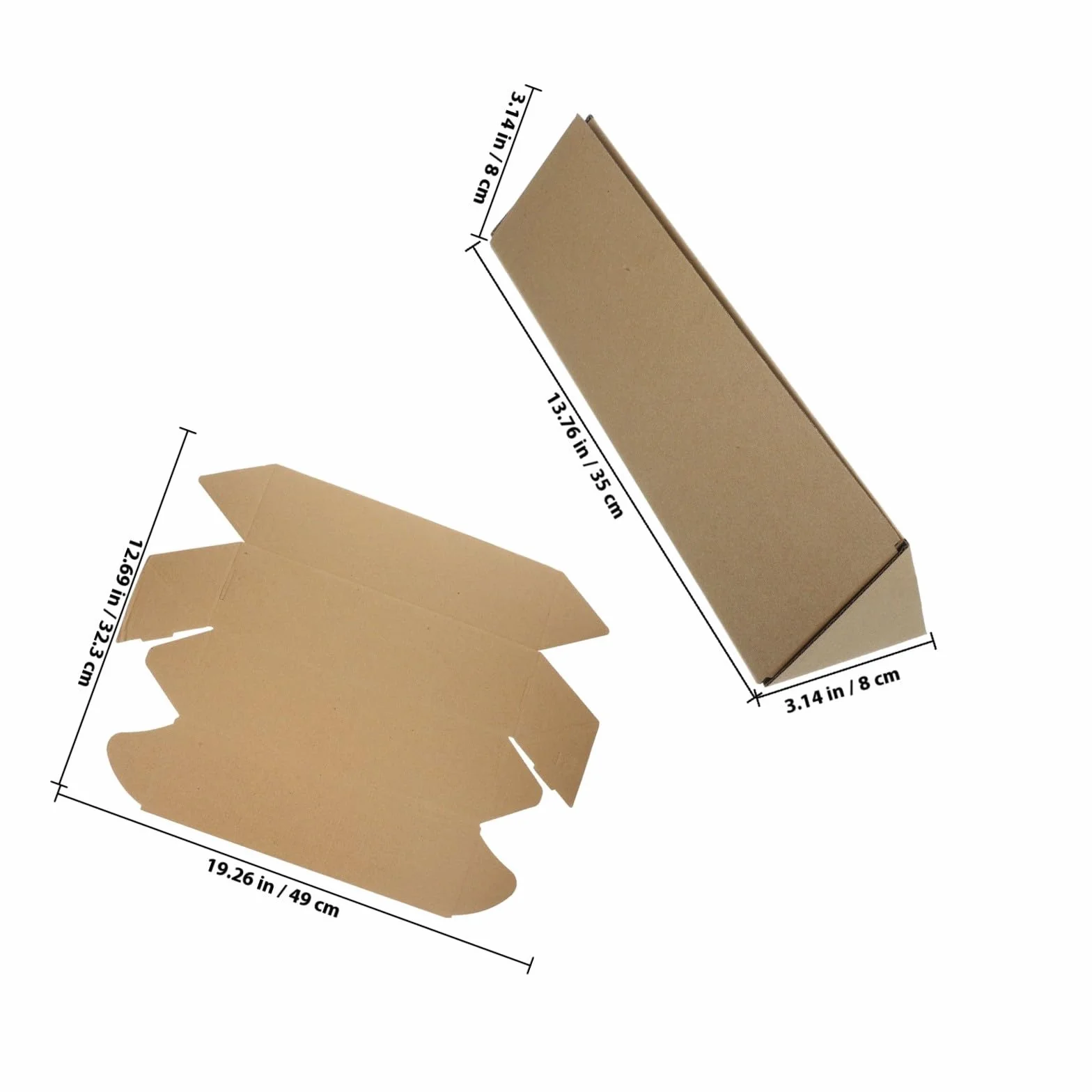 Tube d'Expédition Triangulaire Carton Kraft Rigide 35x8x8 cm Lot de 10 Boîtes Emballage Affiches Œuvres d'Art