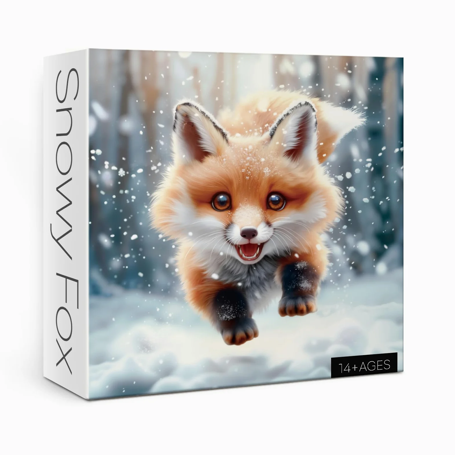 Puzzle mignon renard d'hiver pour adultes 1000 pièces, puzzle art animal neige paysage puzzle, difficile nature scénique puzzle