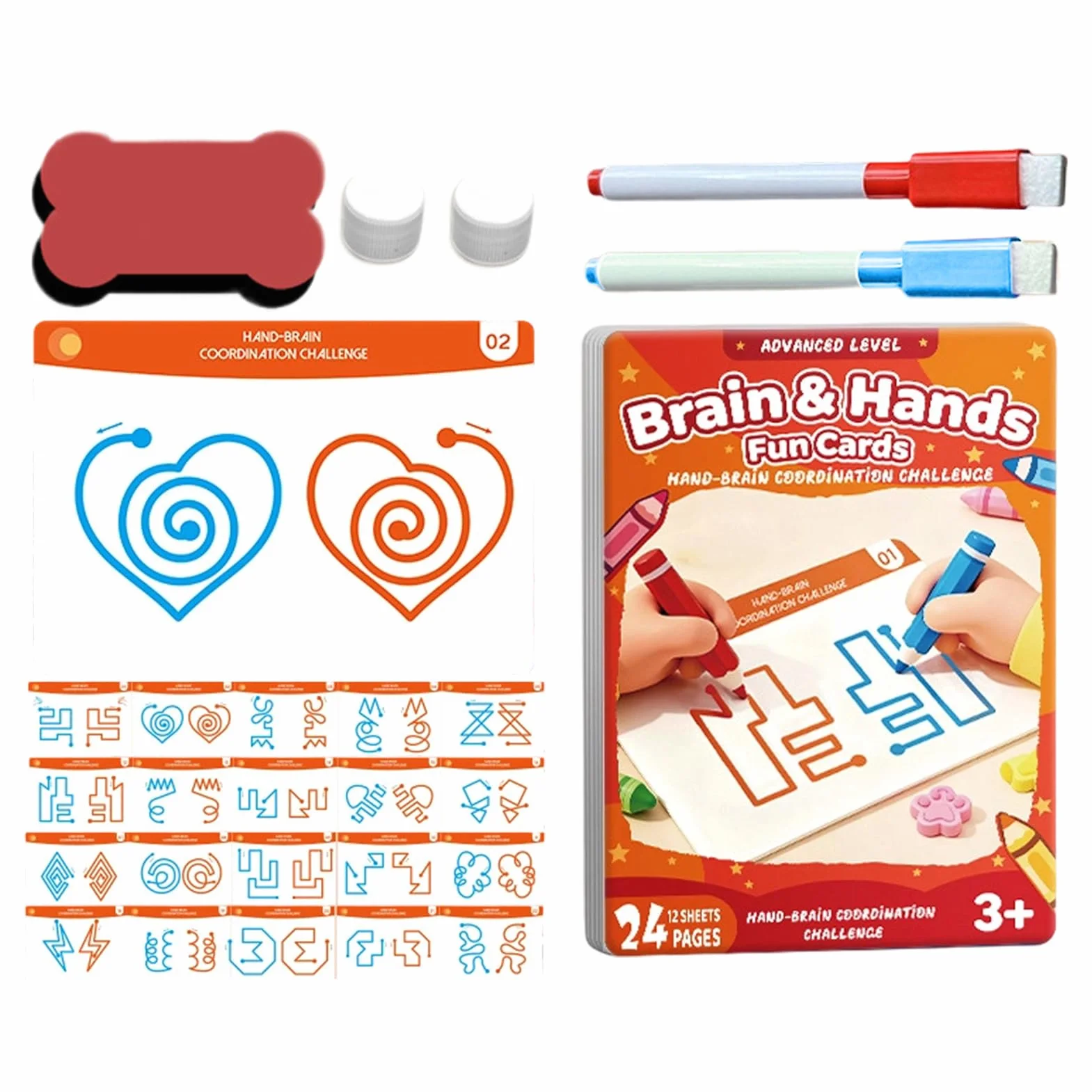 Cartes de Développement Cérébral 20 Cartes Coordination Main-Cerveau Éducatifs Logiques