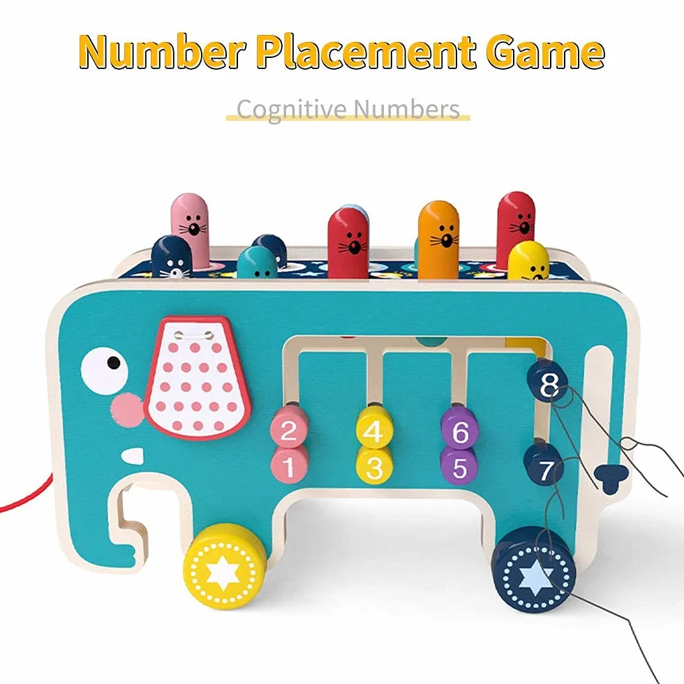 NUKied Montessori Marteau en Bois Jouet éducatif Xylophone pour Garçons et Filles 1-4 Ans