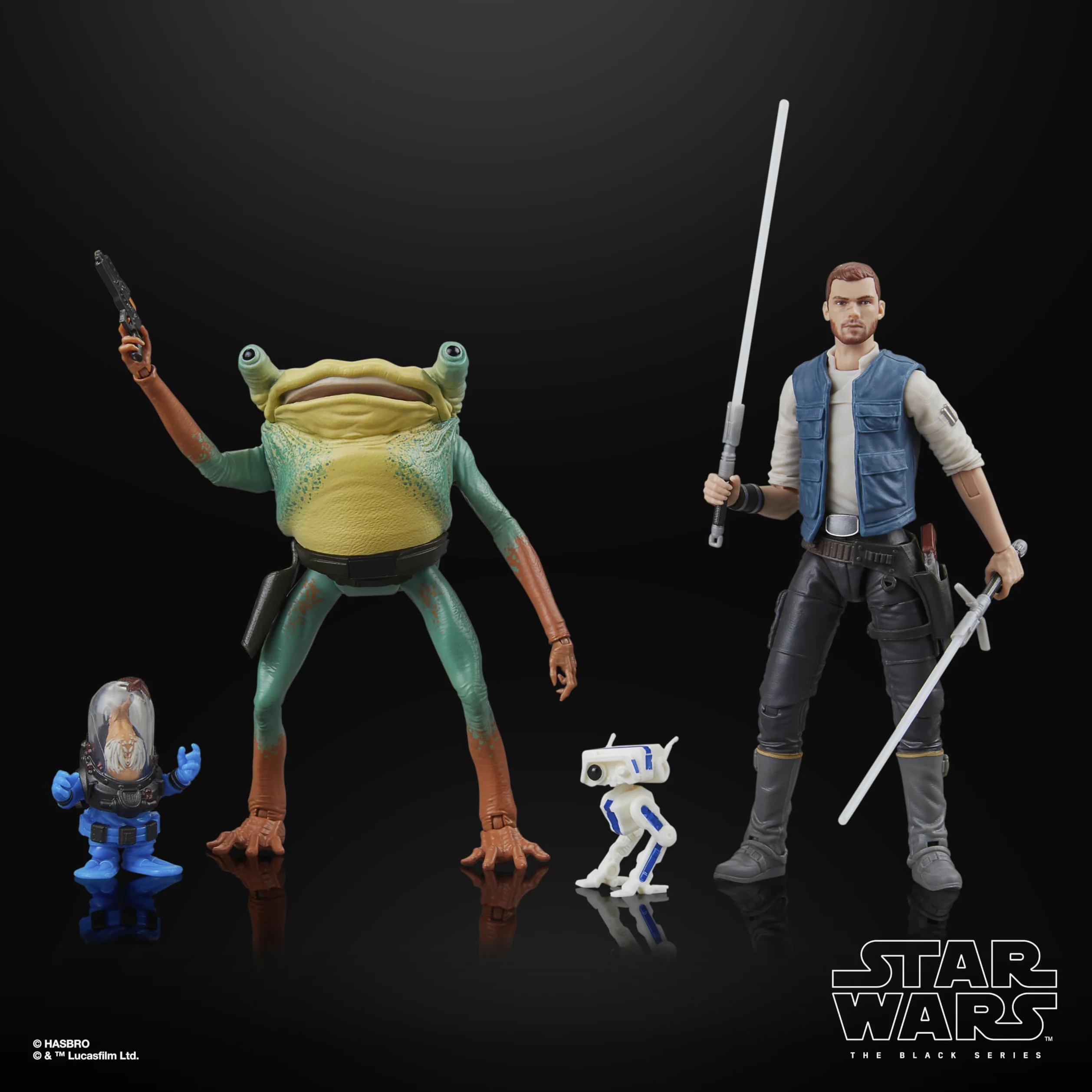 Star Wars The Black Series, Figurines de Collection Cal Kestis, Turgle et Skoova Stev à L'échelle 15 cm, Jedi: Survivor