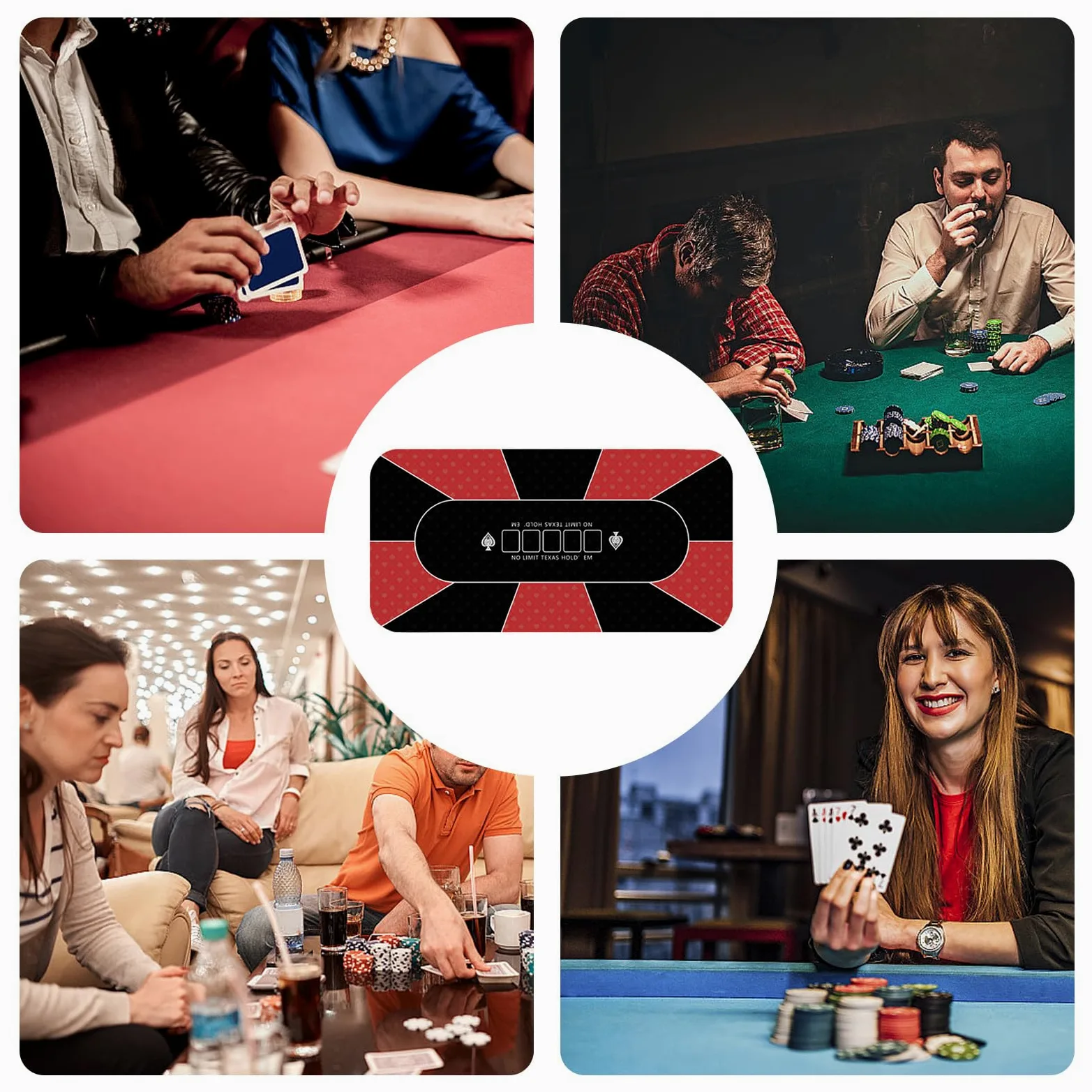 Luckxing Nappe de, Dessus de Table de Poker - Tapis de Poker Texas Holdem | 120x60cm - Tapis de Table de Poker antidérapant, couvertures de Table à Cartes pour soirée de, collectes de Fonds