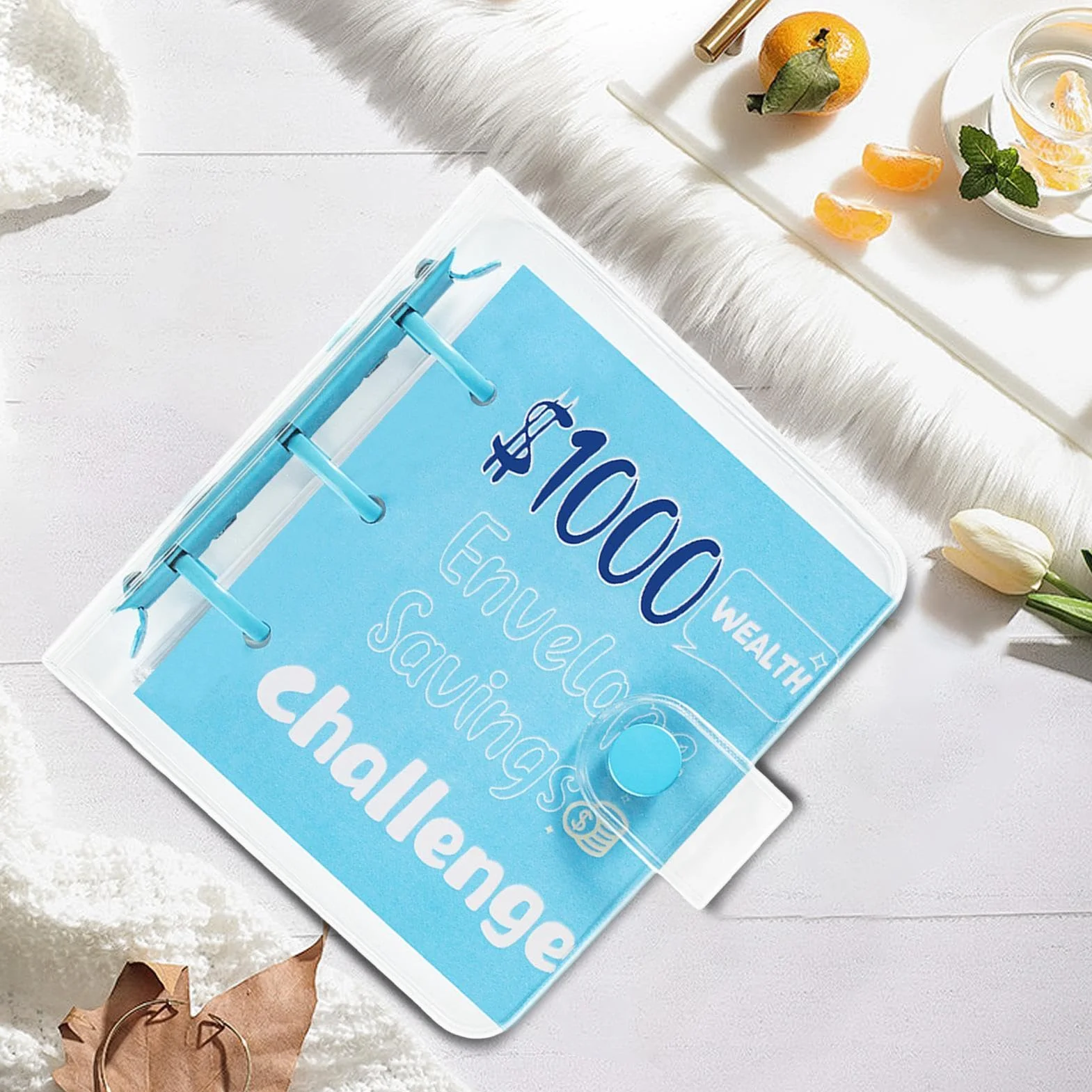 Saving Challenge Book Binder 25 Envelope Portable Family
