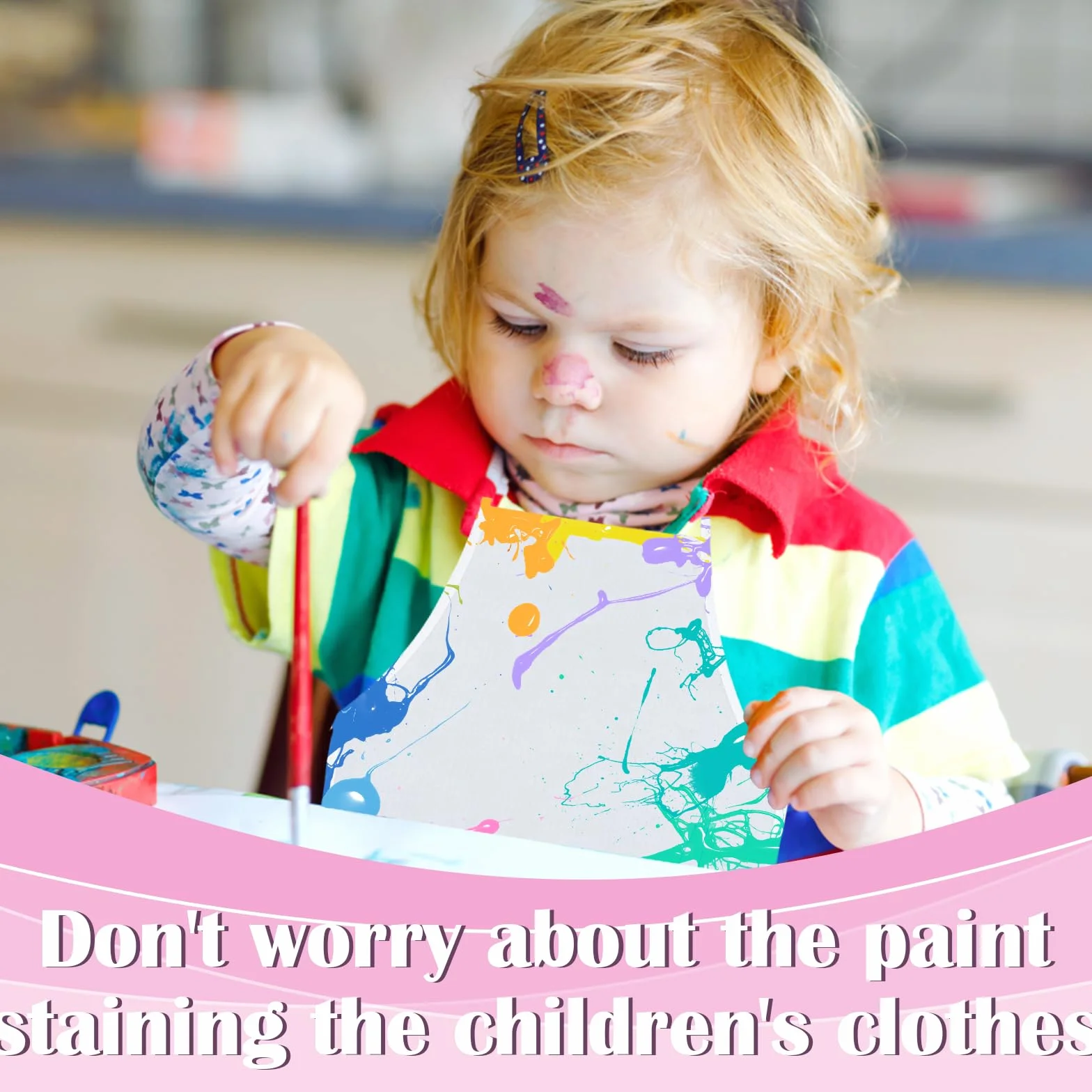 Tabliers en Tissu pour Enfants Imperméables 12 Pièces Blouses d'artistes Peinture Dessin 2-8 Ans