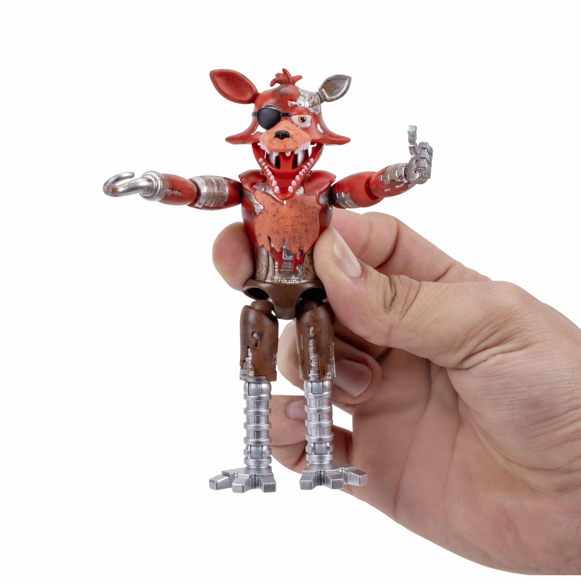 Jazwares Five Nights at Freddy's Withered Foxy Figurine articulée 12,5 cm Jumpscare Yeux phosphorescents