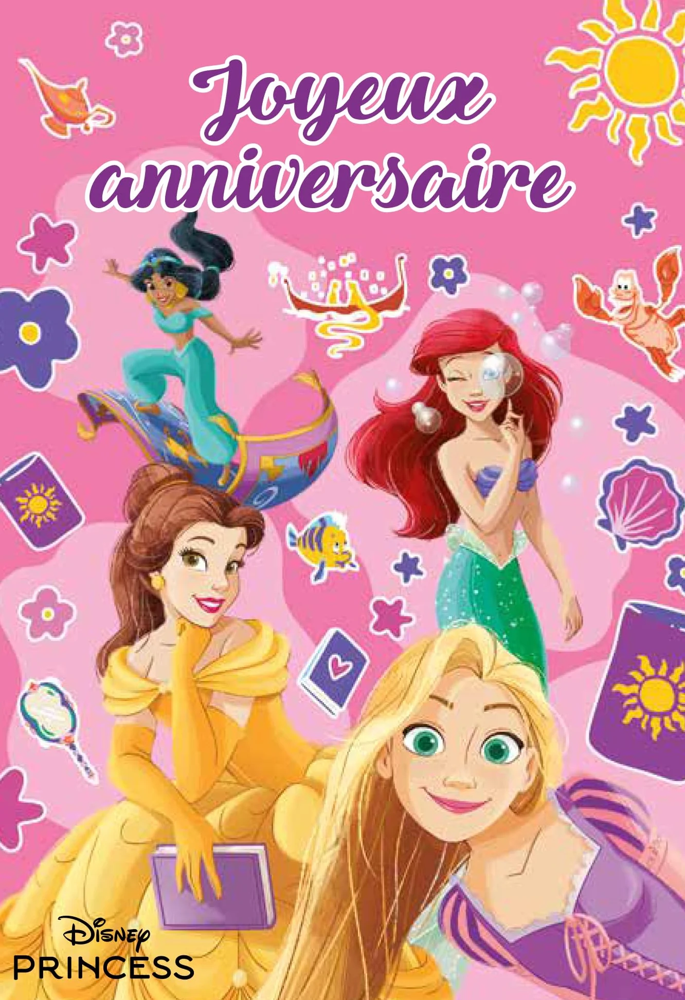 Carte ANNIVERSAIRE Disney Princess Officielle Fille Enfant 12x17,5cm Avec Enveloppe