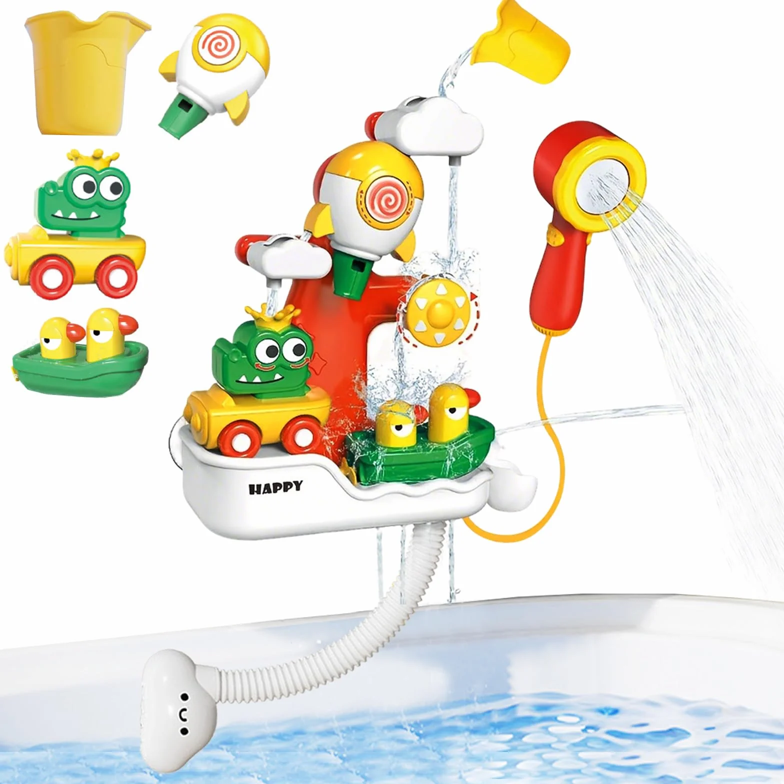 LUKIUP Jouet Bain Cascade Interactif Conception Fusée