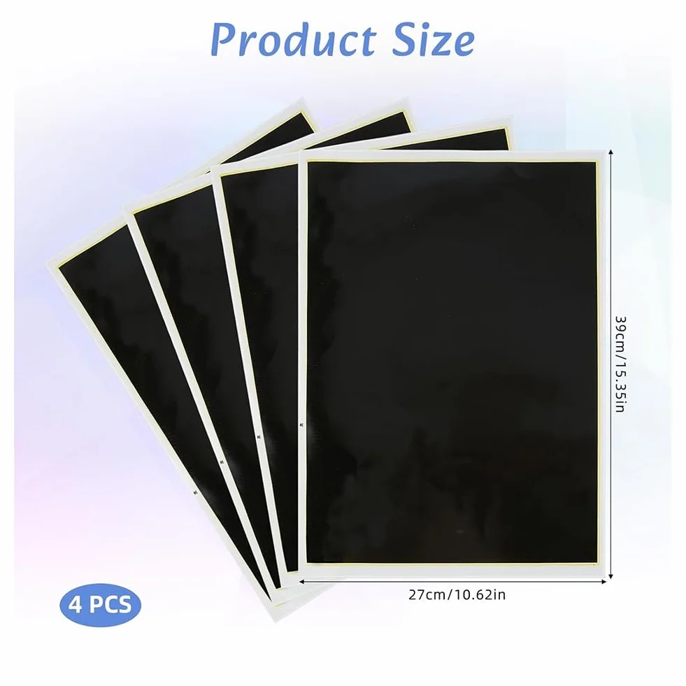 Papier de marquage gravé au laser noir Lot de 4 feuilles 39 x 27 cm pour verre métal céramique