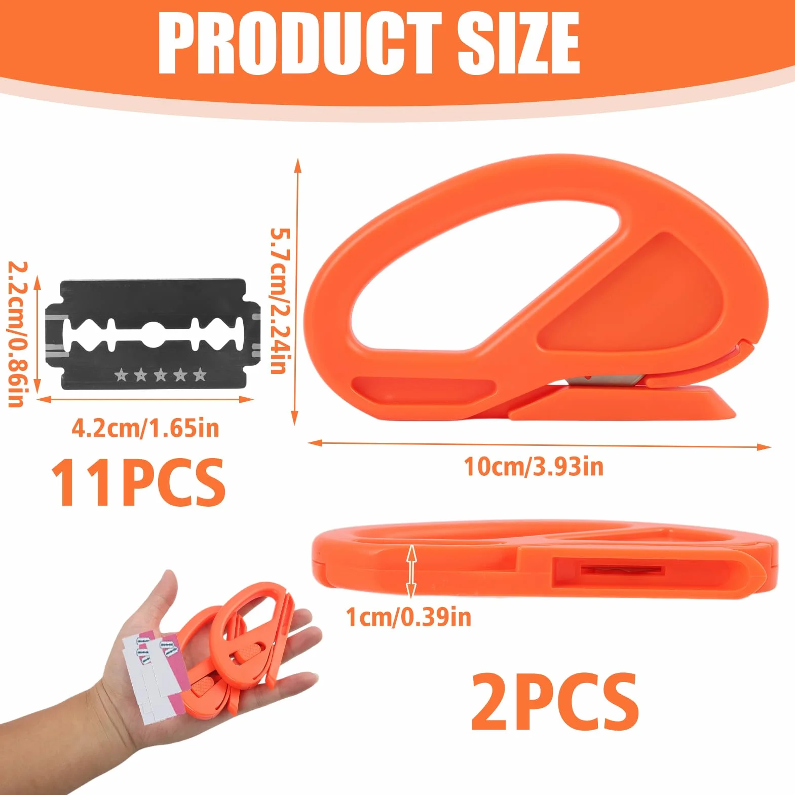 Coupe Papier Cadeau Lot de 2, Sliding Gift Wrapping Paper Cutter avec Lames, Safety Cutter Car, Lames Remplaçables