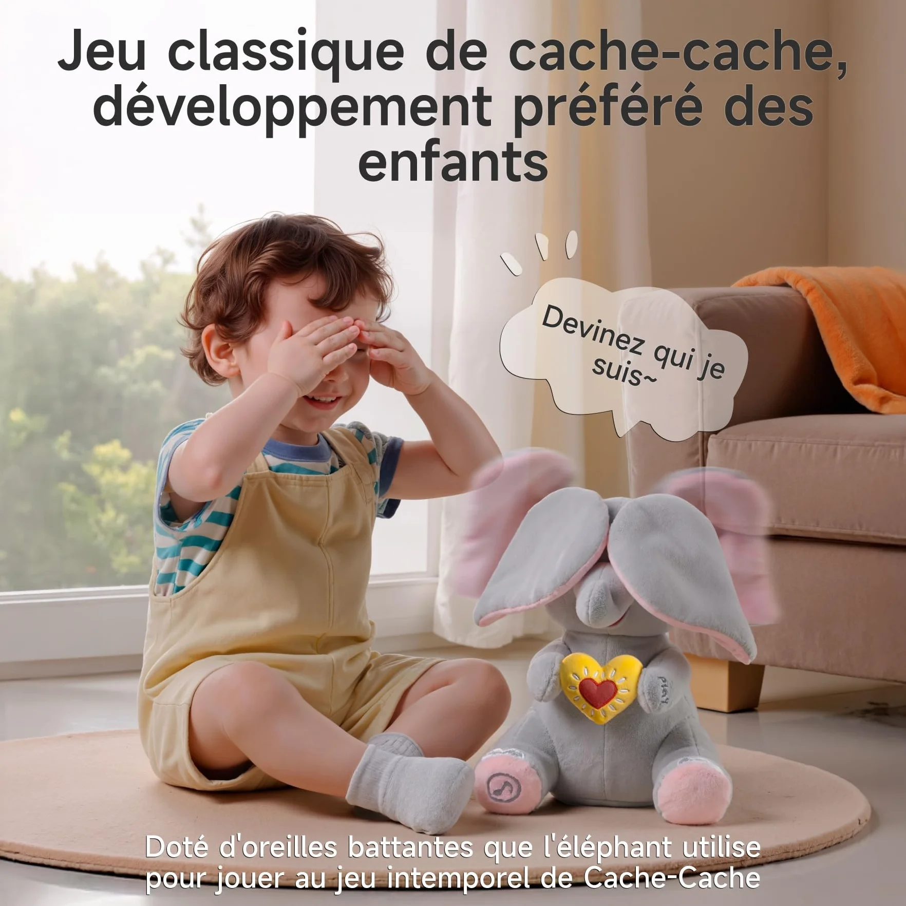 Flappy L'Éléphant Peluche Éléphant Animé Interactif Qui Chante Jouet Électrique Doudou Musical pour Bébé