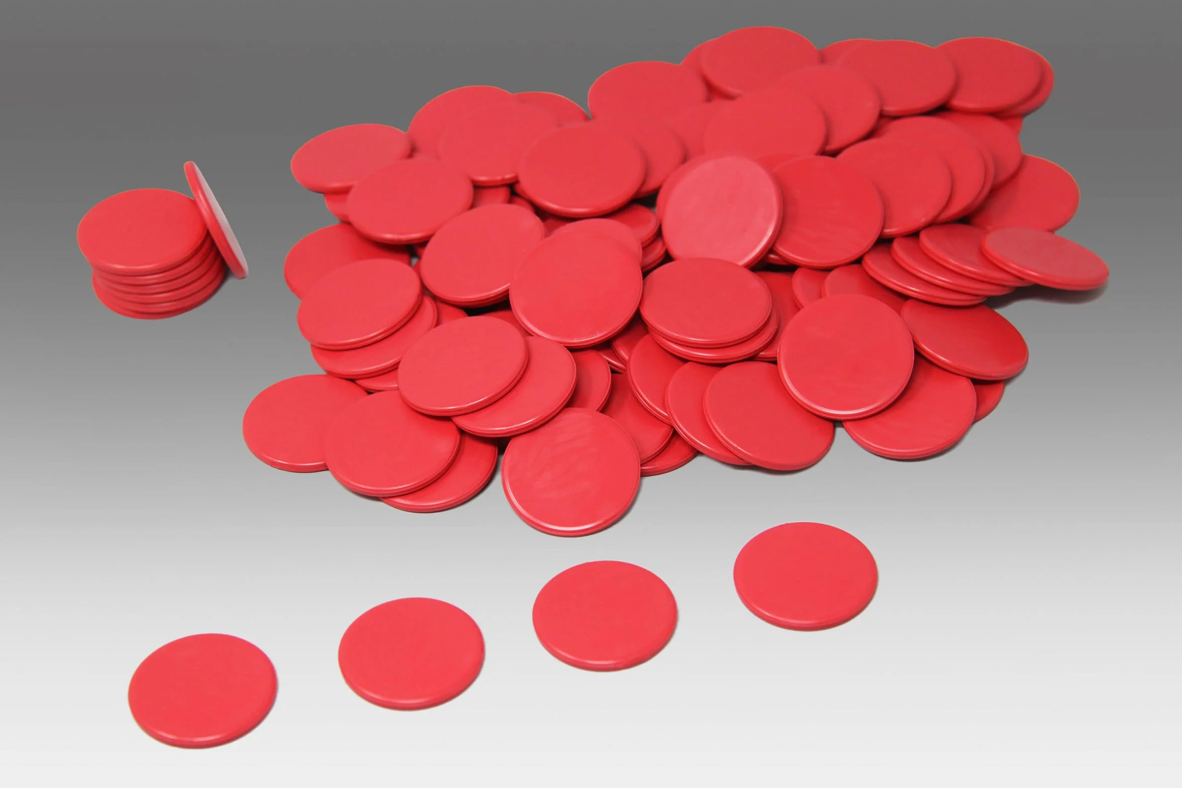 Jetons de Jeu Rouges 100 pièces RE-Plastic® Marker Tokens ø 25 mm