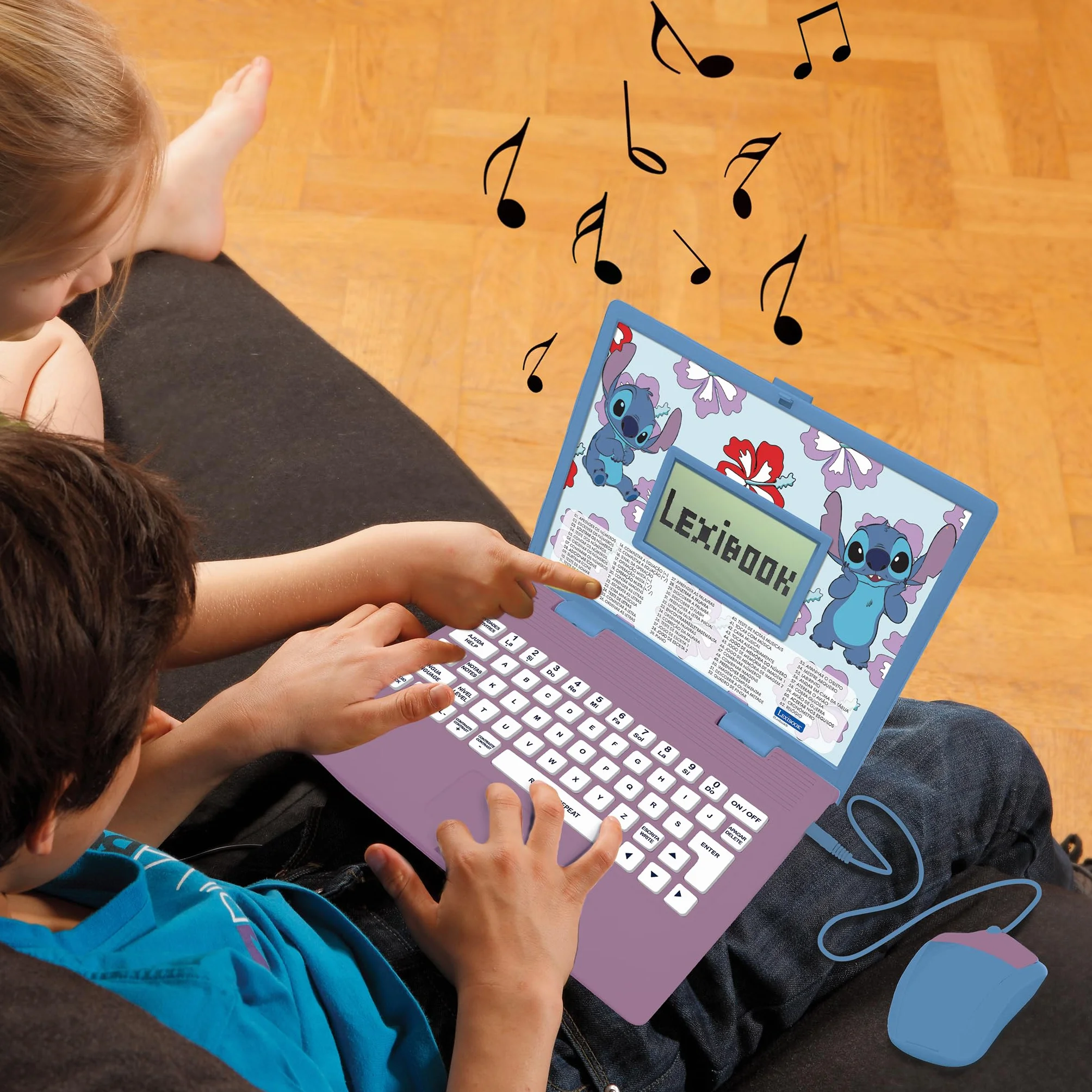 Lexibook Disney Stitch JC598Di4 Ordinateur Portable éducatif bilingue 124 activités Anglais Portugais