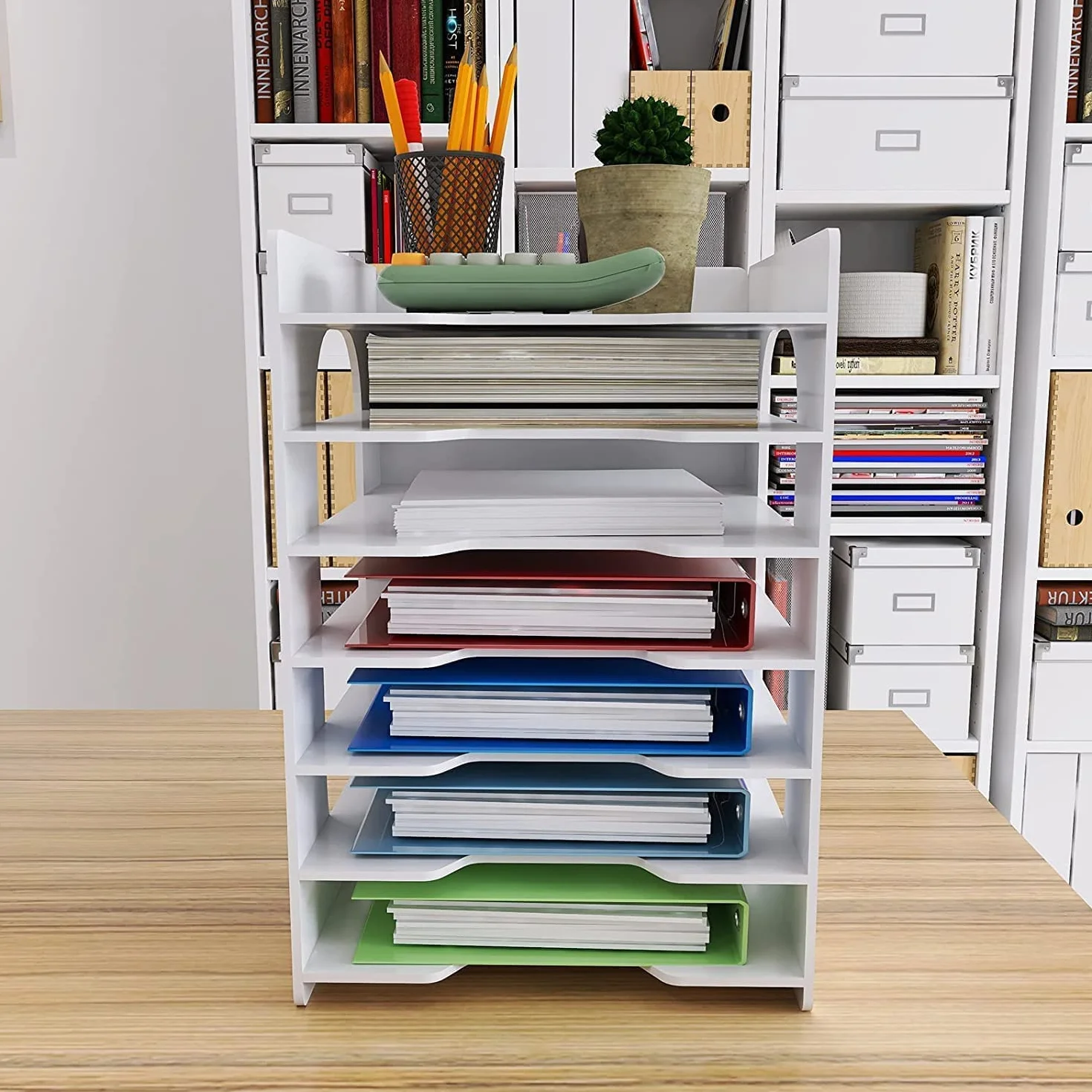 PUNCIA 7 Niveaux Organiseur de Bureau Trieur Bac à Courrier A4