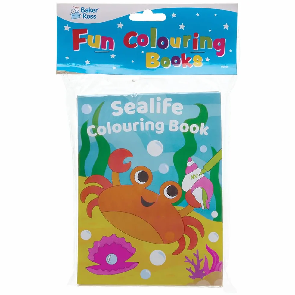 Baker Ross Mini Livre de Coloriage Vie Marine - Lot de 12, Activites pour Enfants